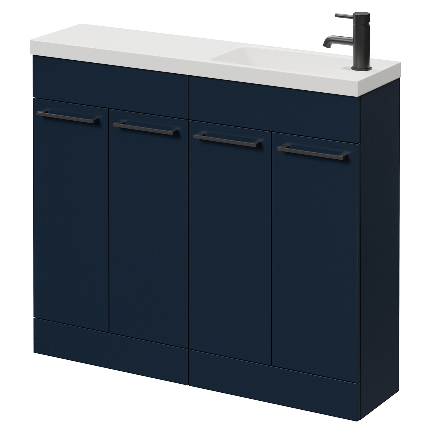 Napoli 250 4 Door Vanity Unit with Round Silvo Basin