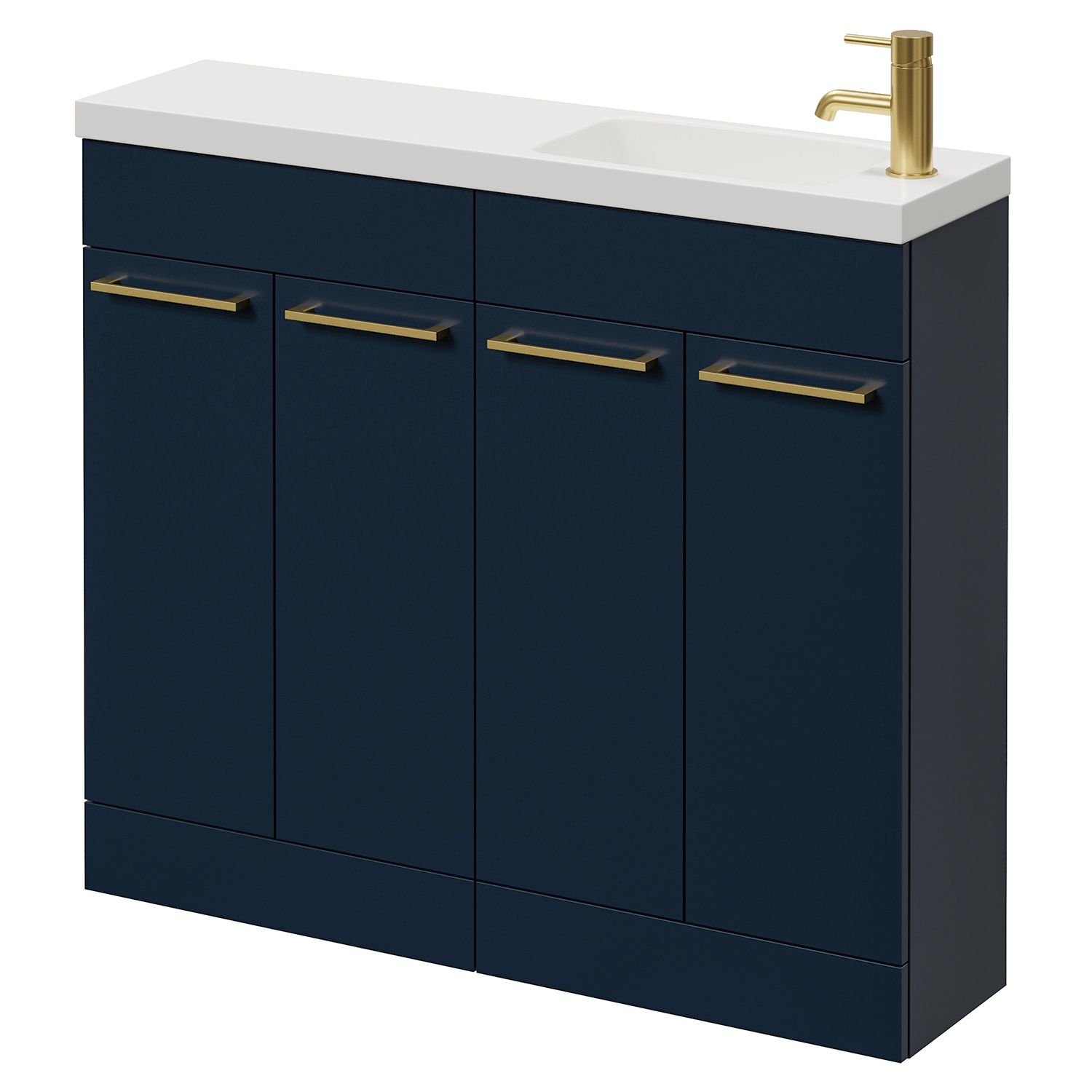 Napoli 250 4 Door Vanity Unit with Round Silvo Basin