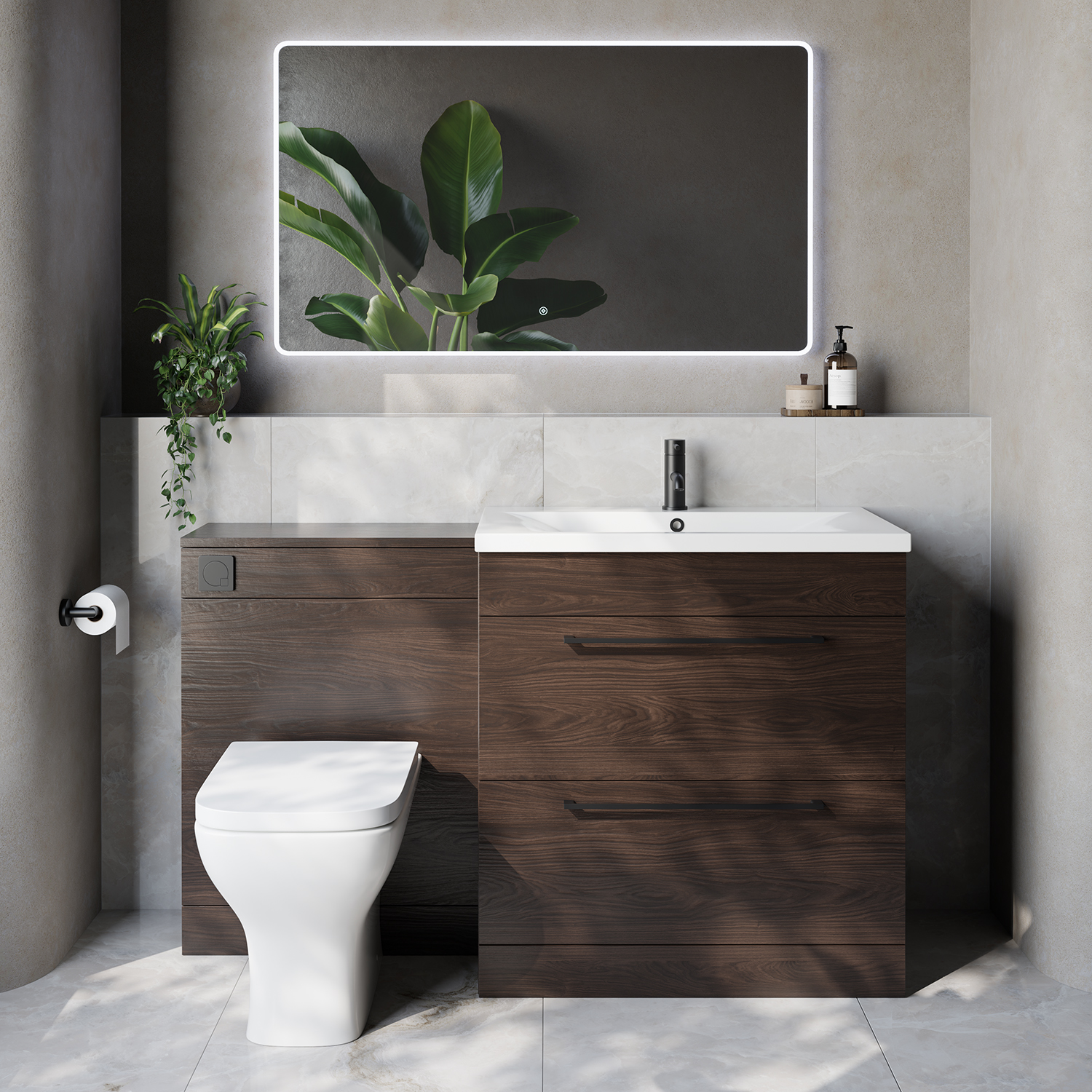 Napoli 460 Cento 2 Drawer Vanity Unit Toilet Suite with Glide Basin