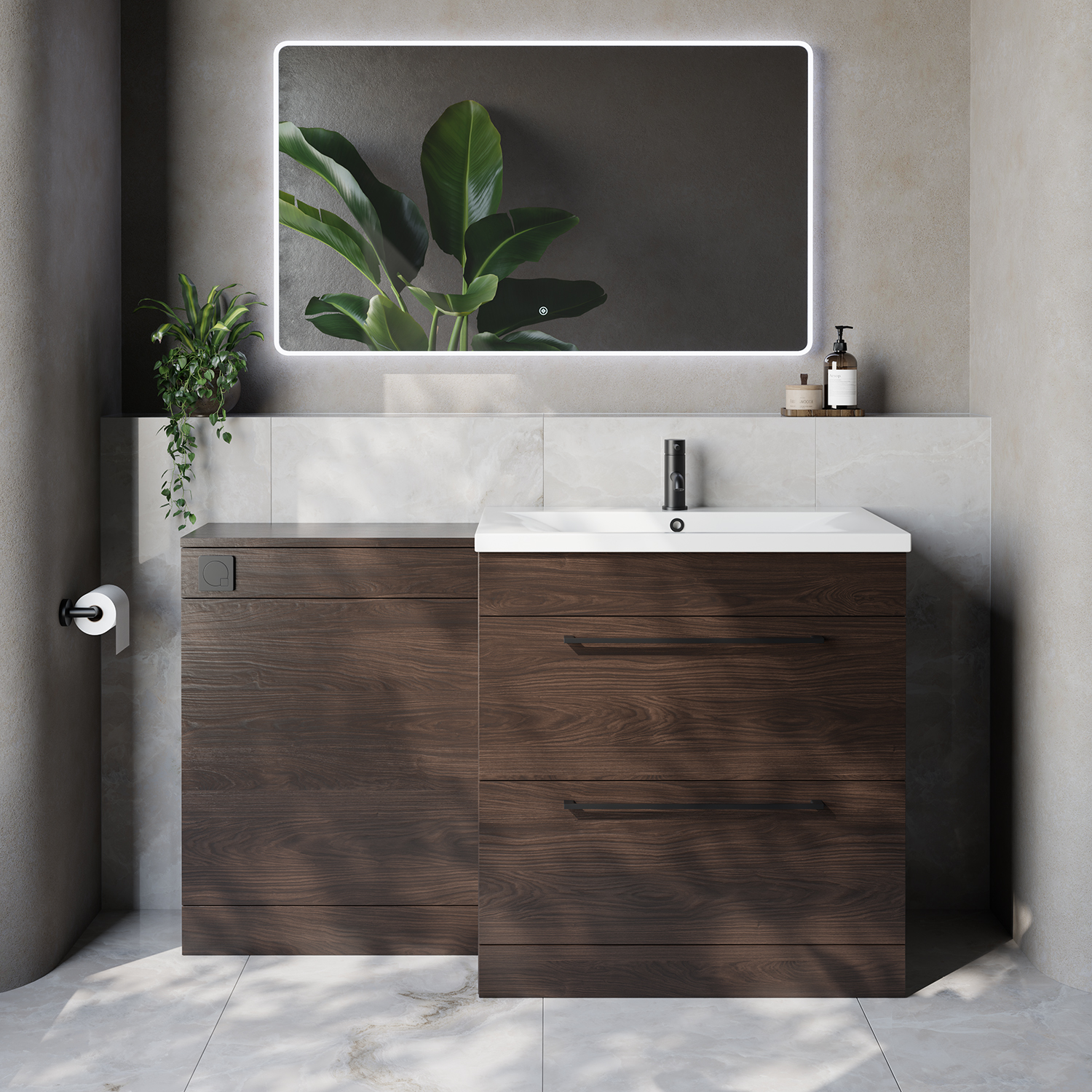 Napoli 460 Cento 2 Drawer Vanity Unit Toilet Suite with Glide Basin