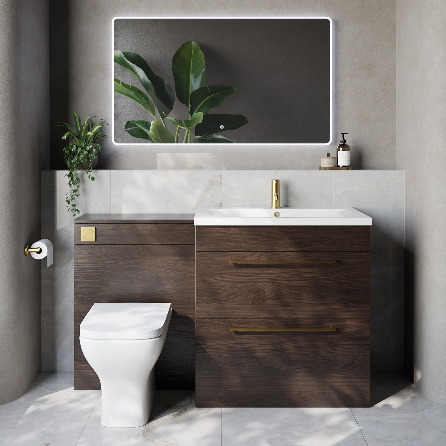 Napoli 460 Cento 2 Drawer Vanity Unit Toilet Suite with Glide Basin