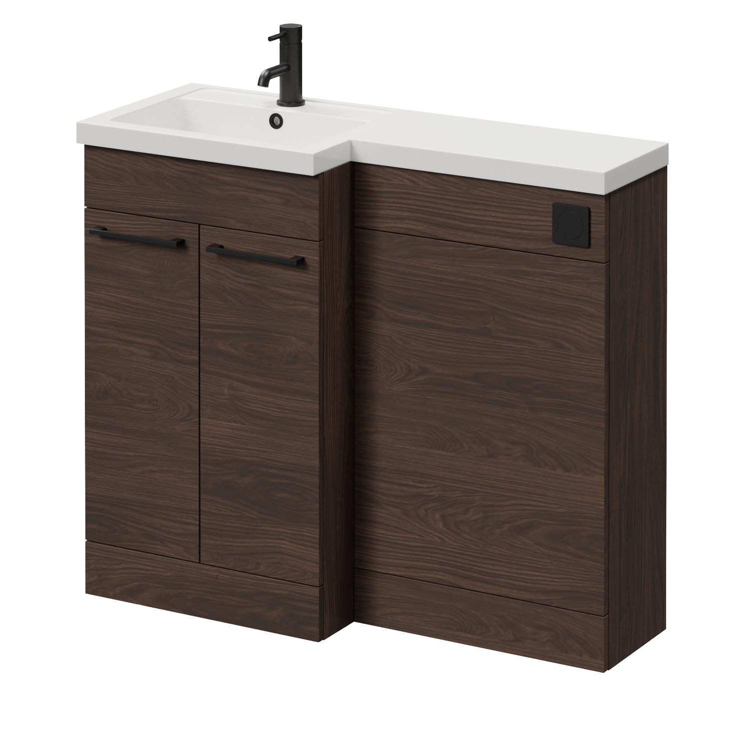 Napoli 390 2 Door Vanity Unit Toilet Suite with Left Hand Square Lucia Basin
