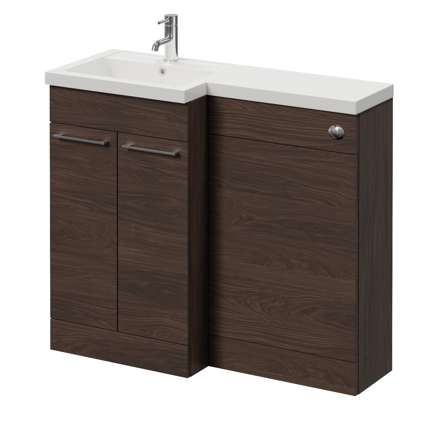 Napoli 390 2 Door Vanity Unit Toilet Suite with Left Hand Square Lucia Basin