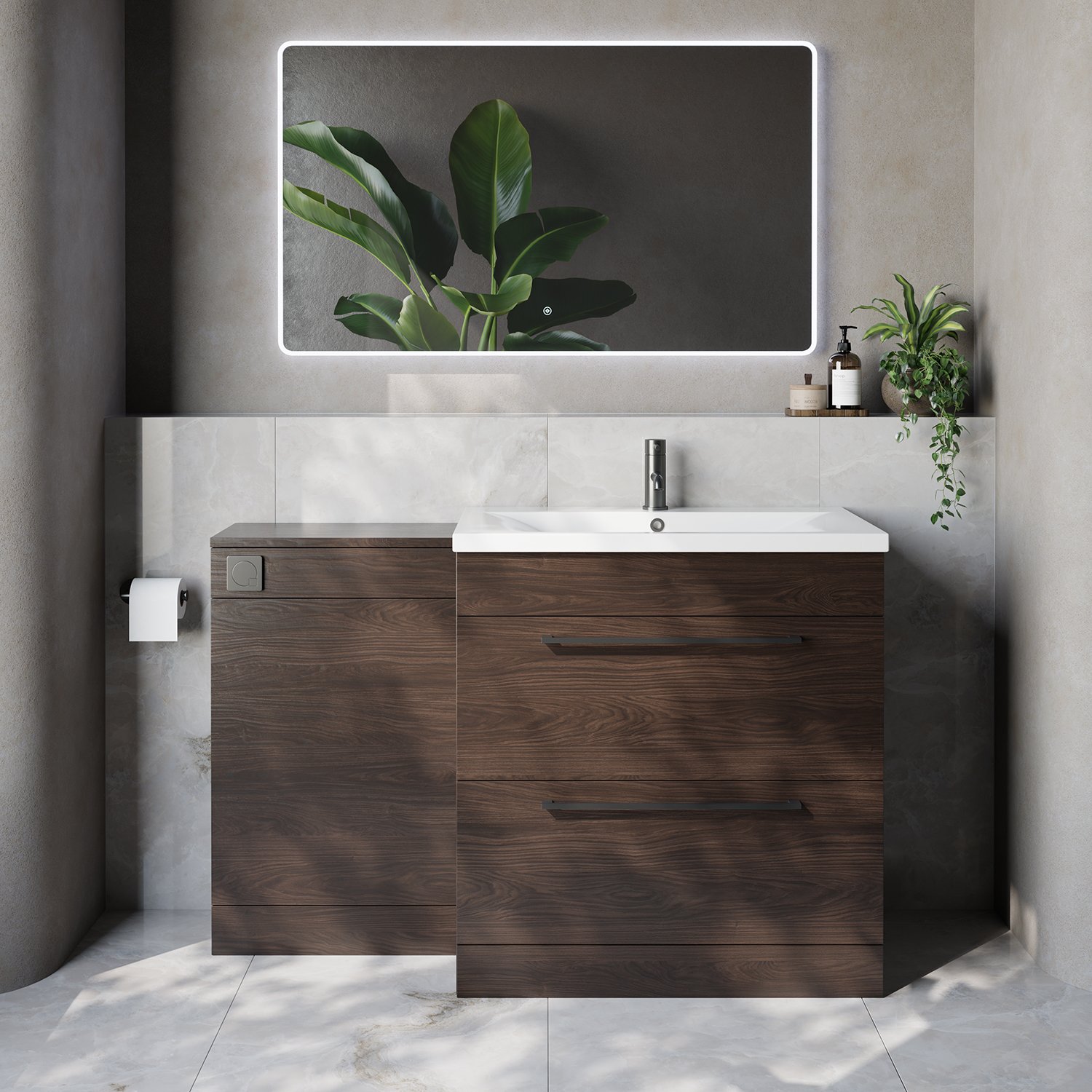 Napoli 460 2 Drawer Vanity Unit Toilet Suite with Glide Basin