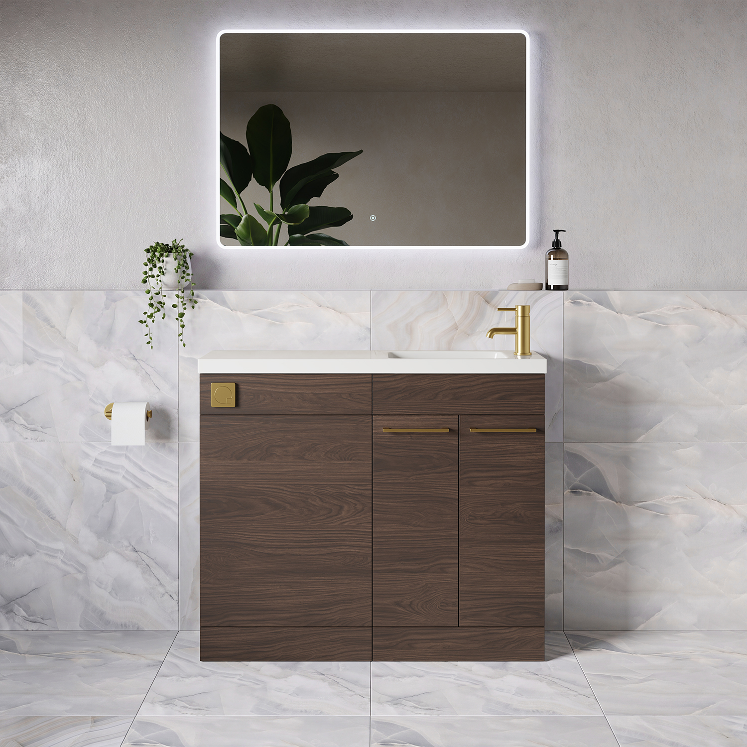 Napoli 250 2 Door Vanity Unit Toilet Suite with Round Silvo Basin