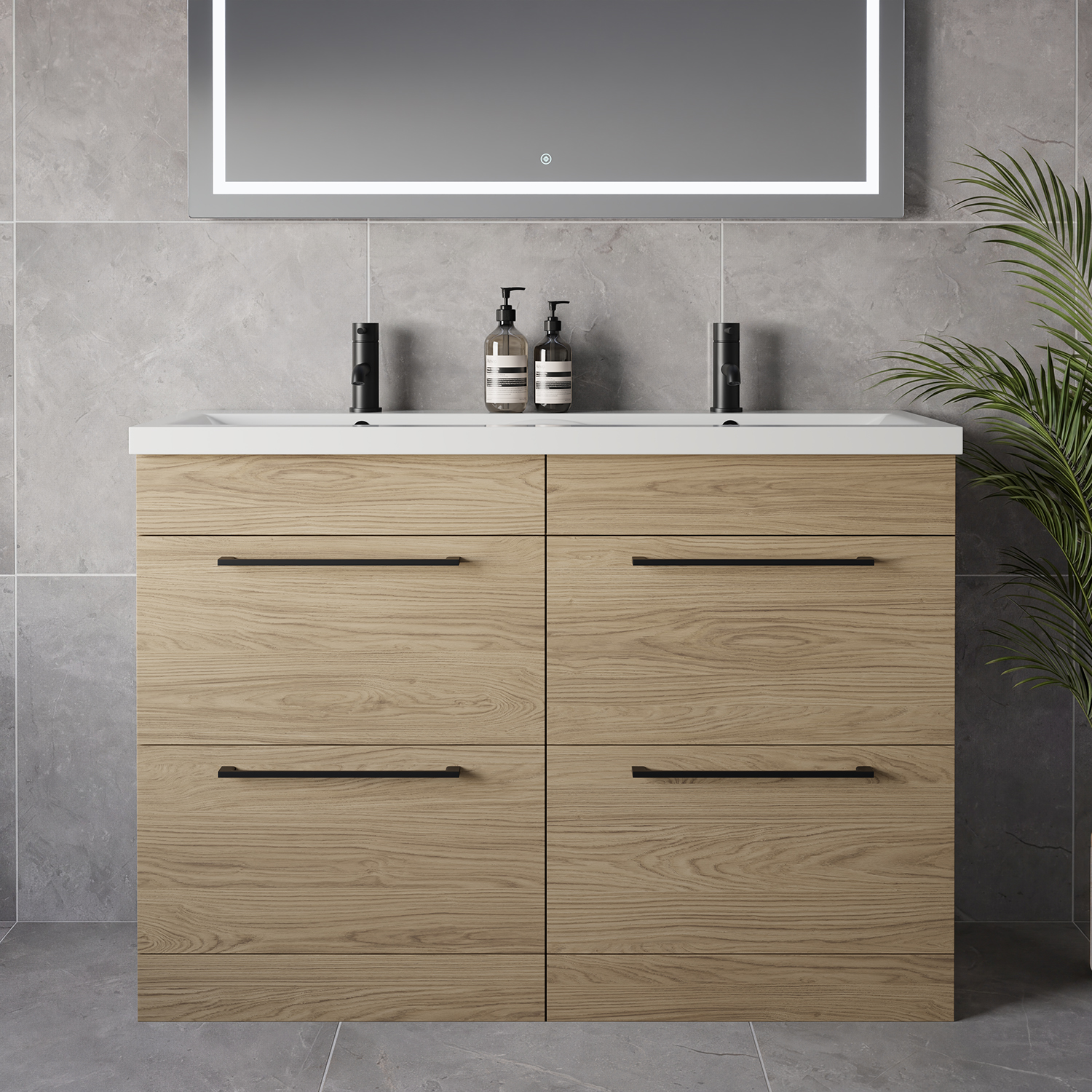 Napoli 390 4 Drawer Vanity Unit with Double Glide Basins
