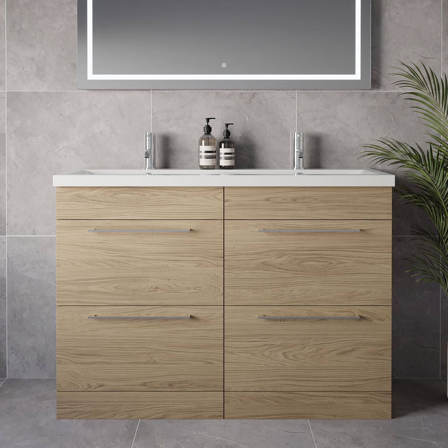Napoli 390 4 Drawer Vanity Unit with Double Glide Basins