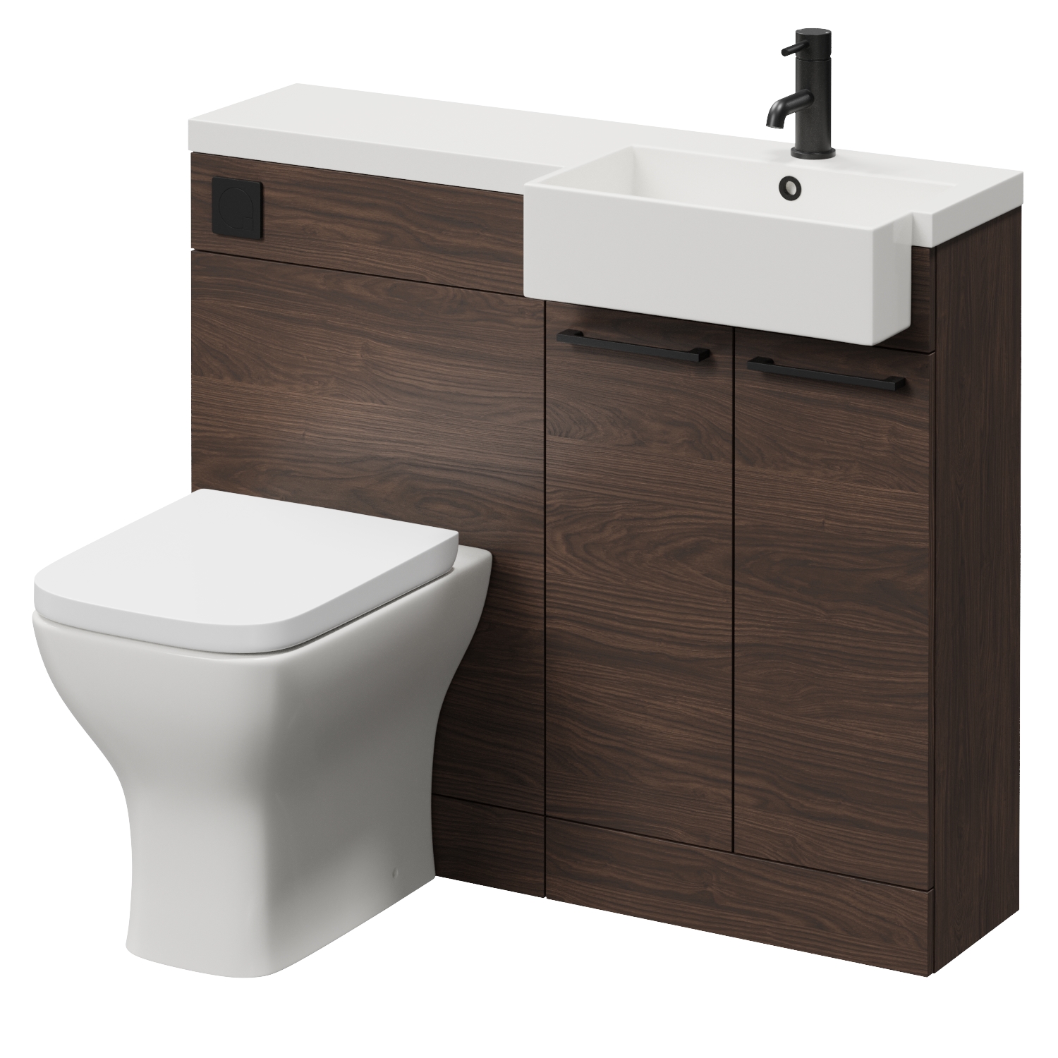 Napoli 250 2 Door Vanity Unit Toilet Suite with Right Hand Square Rico Semi Recessed Basin