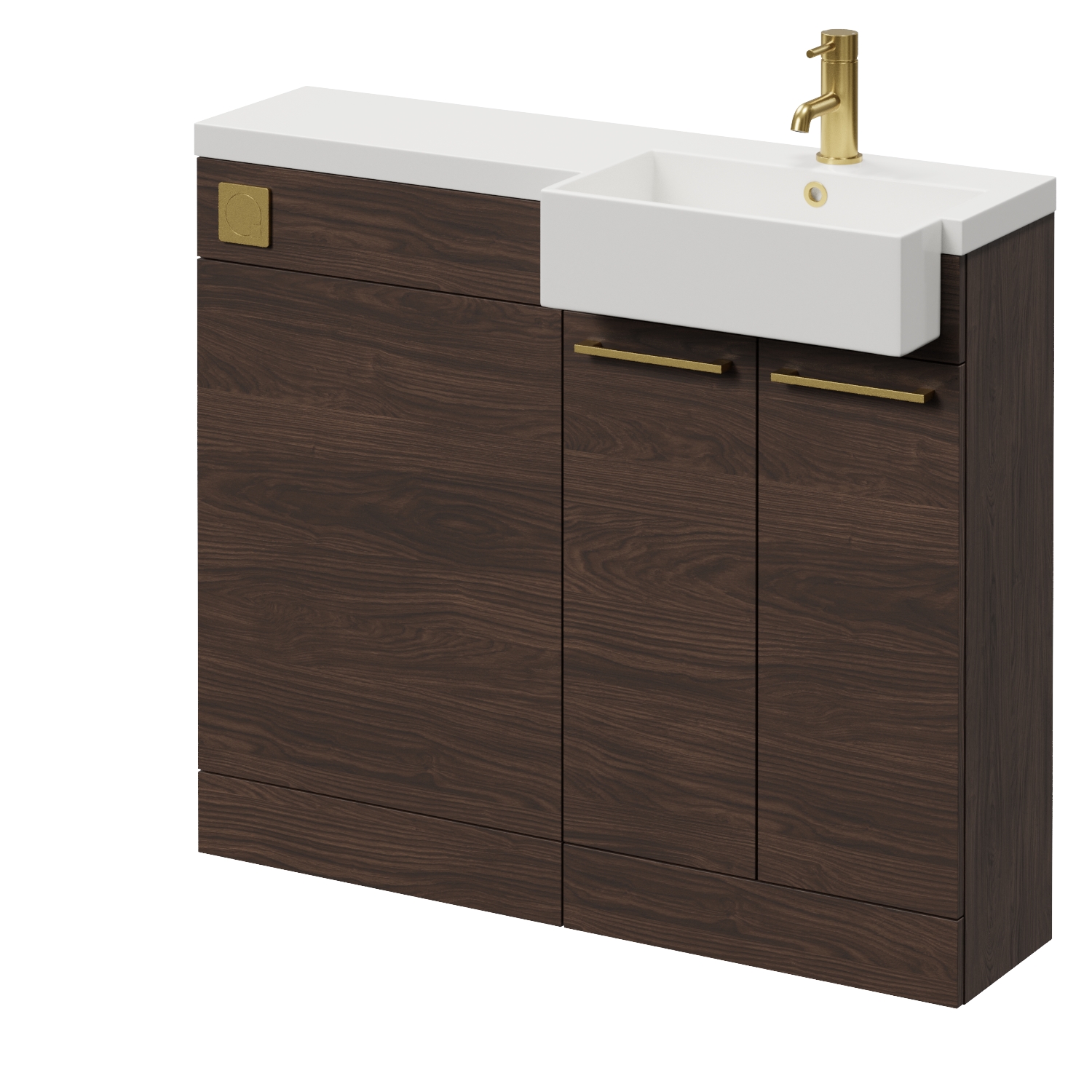 Napoli 250 2 Door Vanity Unit Toilet Suite with Right Hand Square Rico Semi Recessed Basin