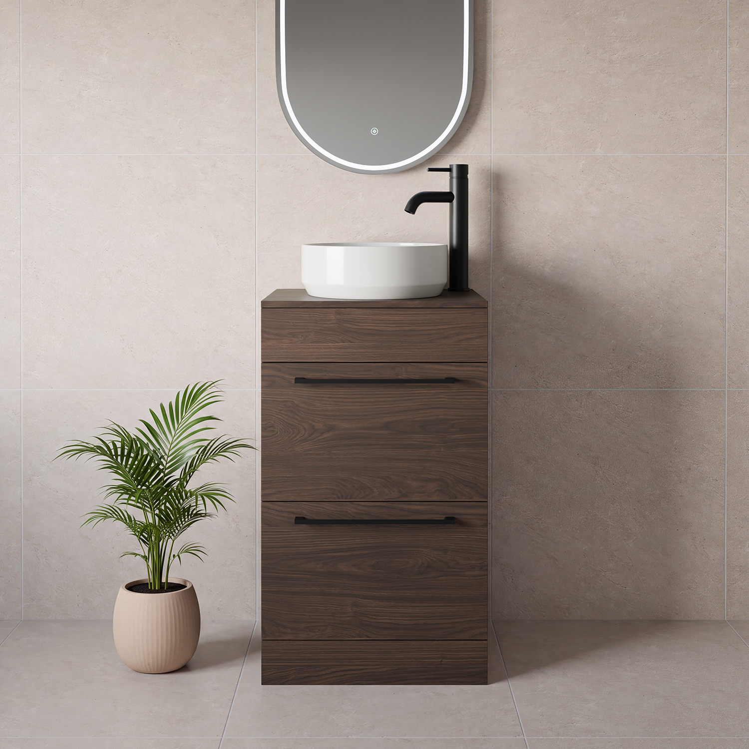 Napoli 390 2 Drawer Vanity Unit for Countertop Basins