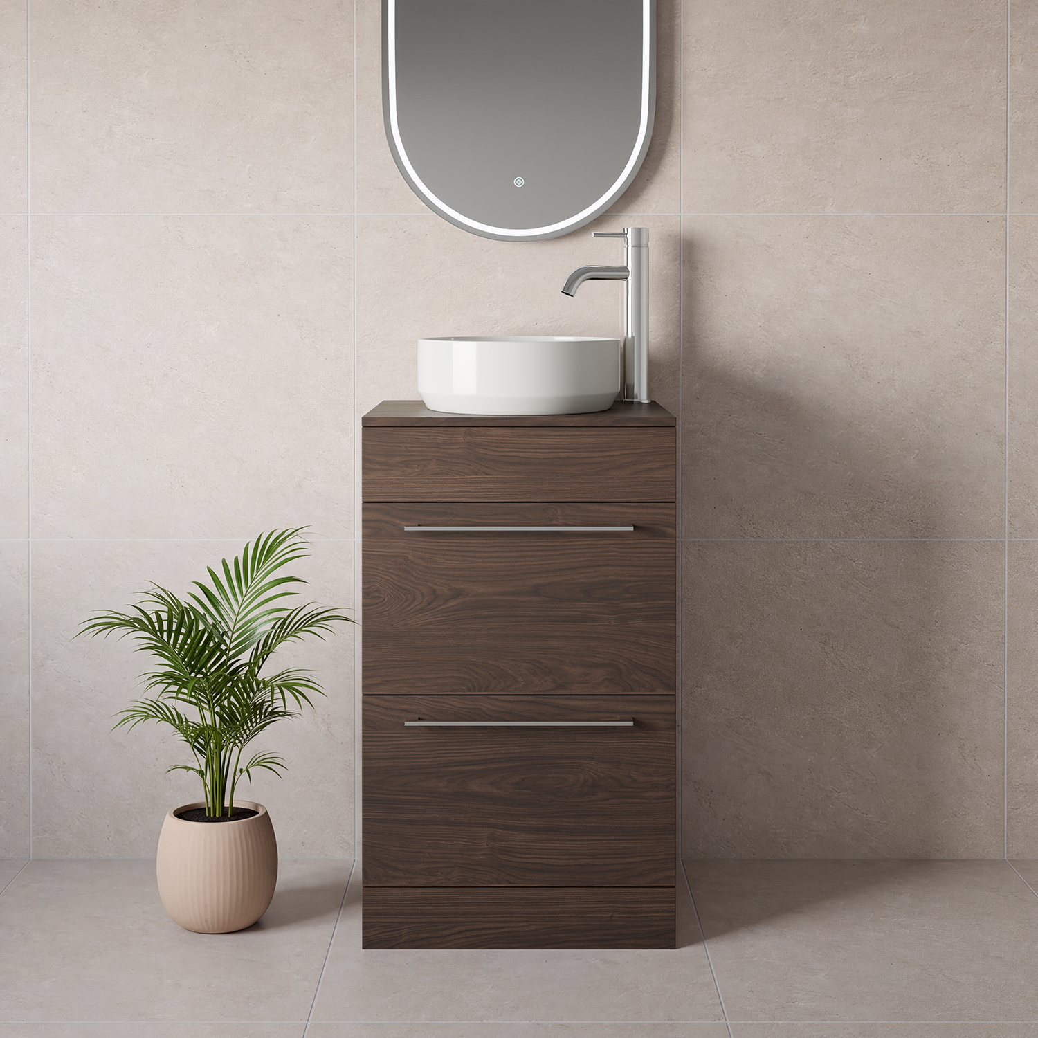 Napoli 390 2 Drawer Vanity Unit for Countertop Basins