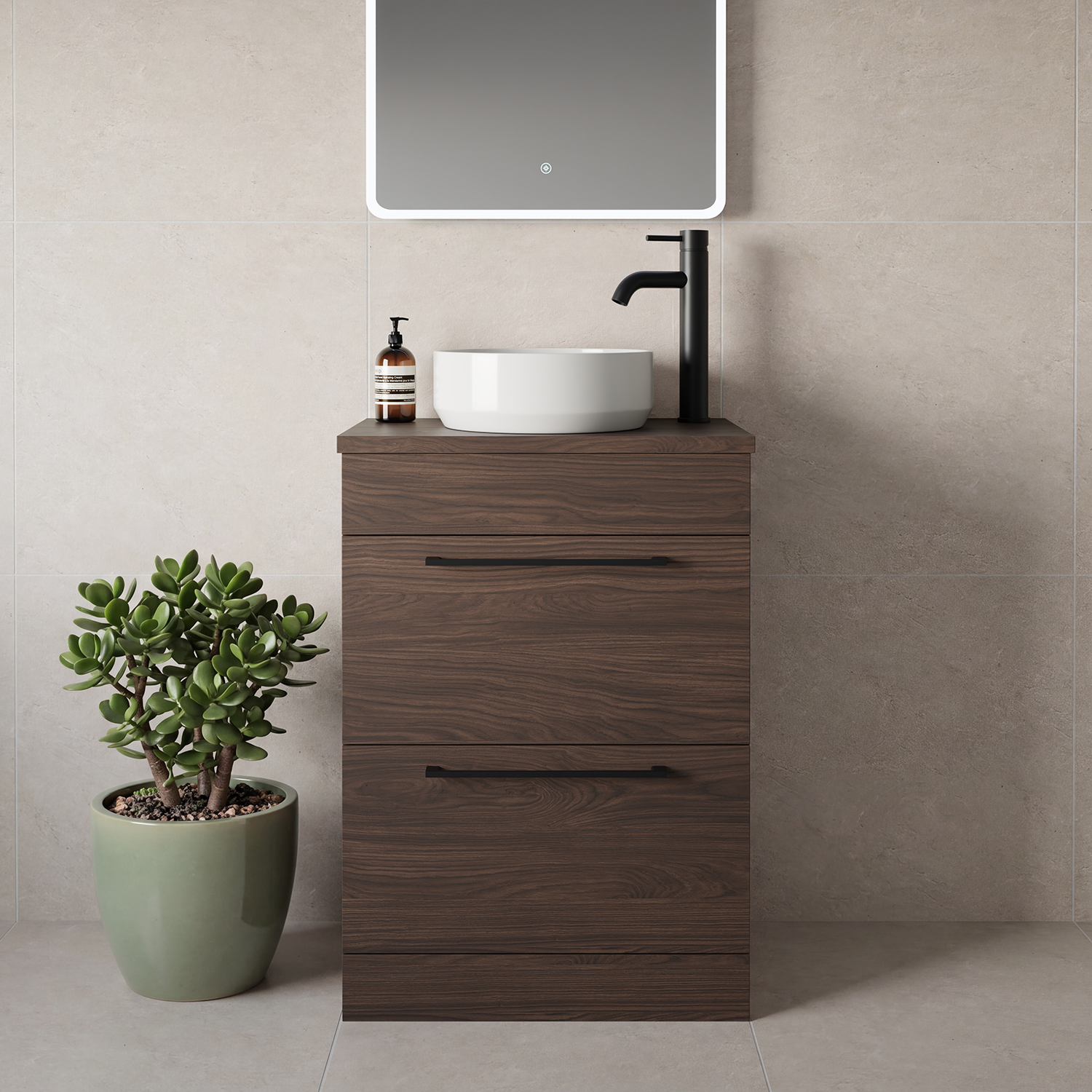 Napoli 390 2 Drawer Vanity Unit for Countertop Basins