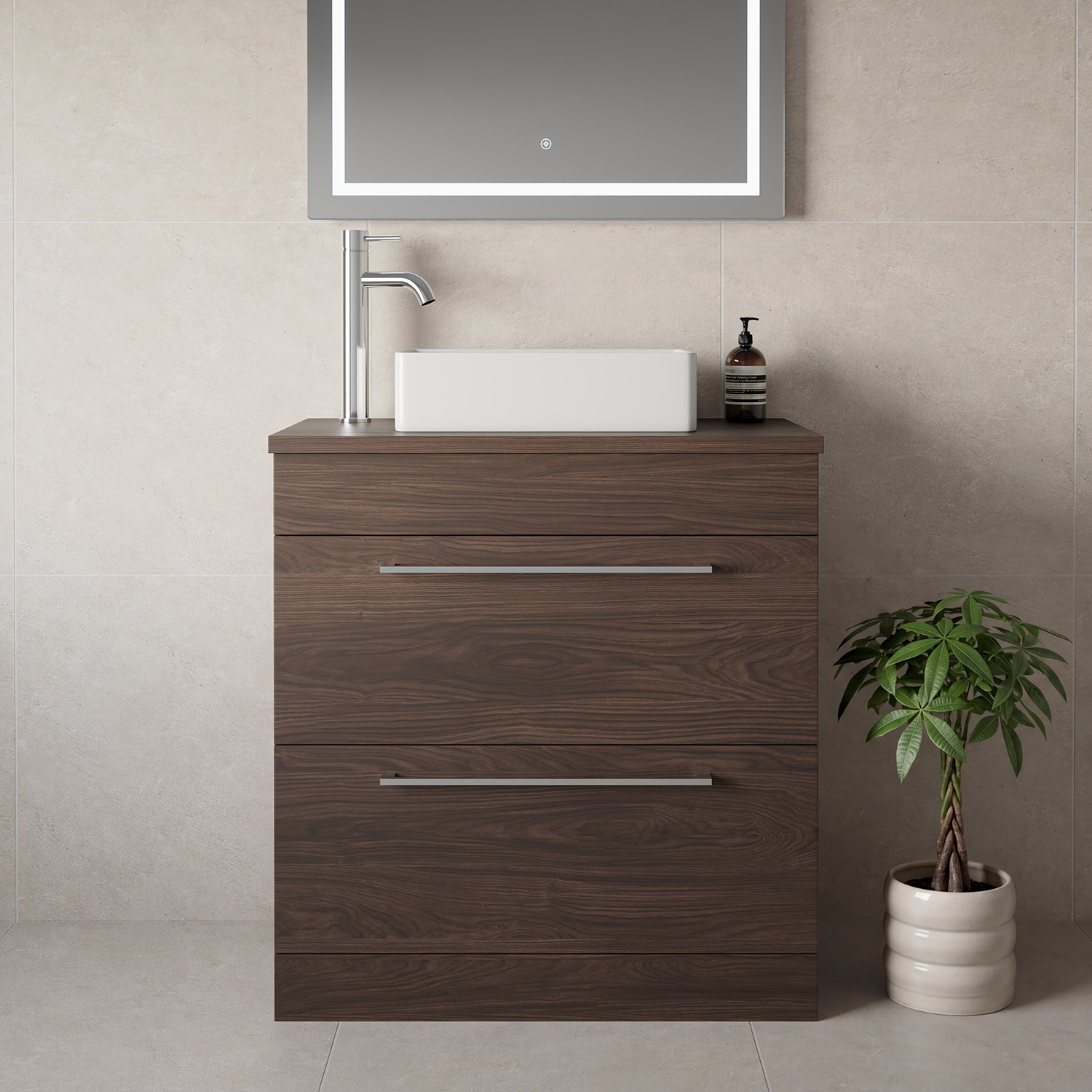 Napoli 390 2 Drawer Vanity Unit for Countertop Basins