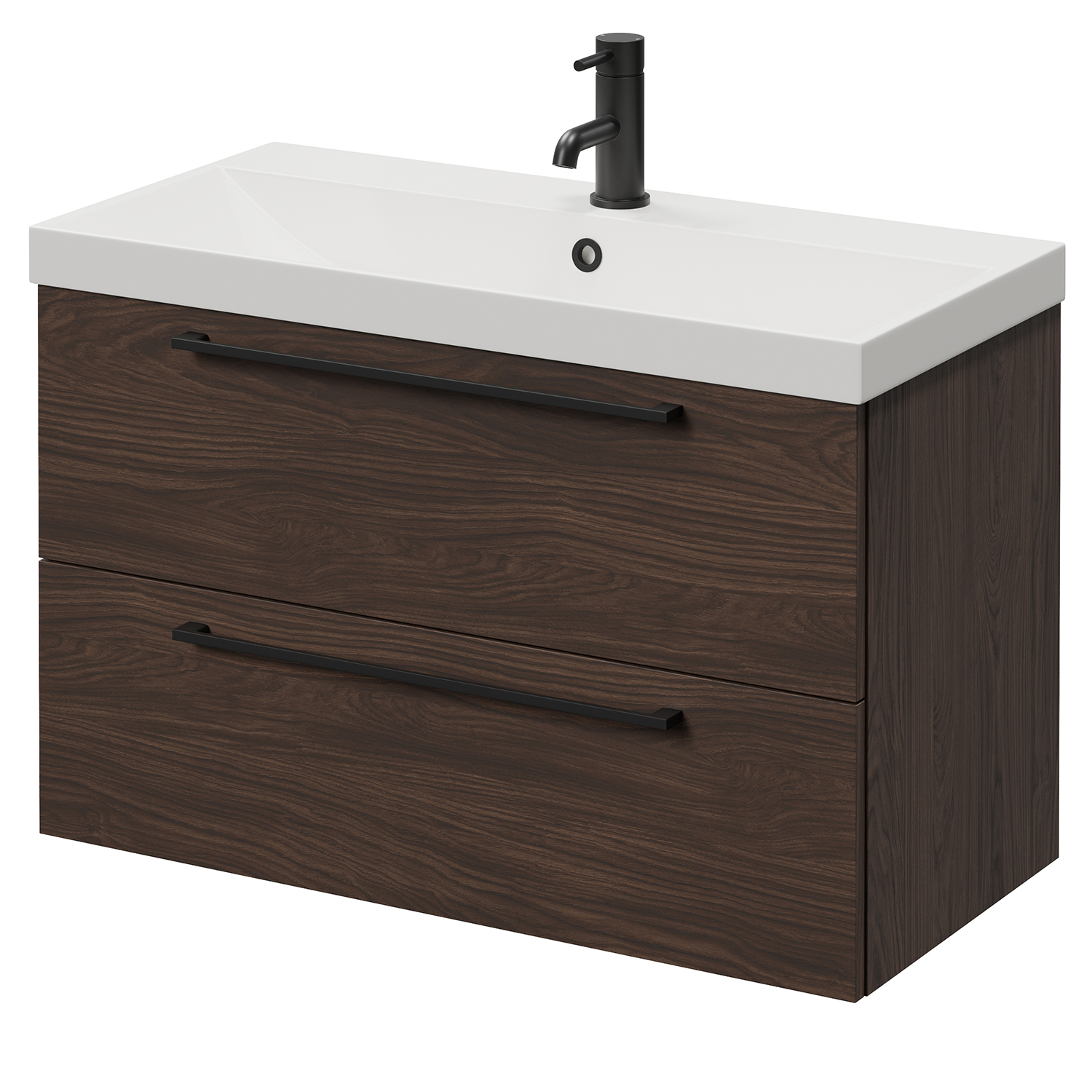 Napoli 390 Wall Mounted 2 Drawer Vanity Unit with Rimini Basin