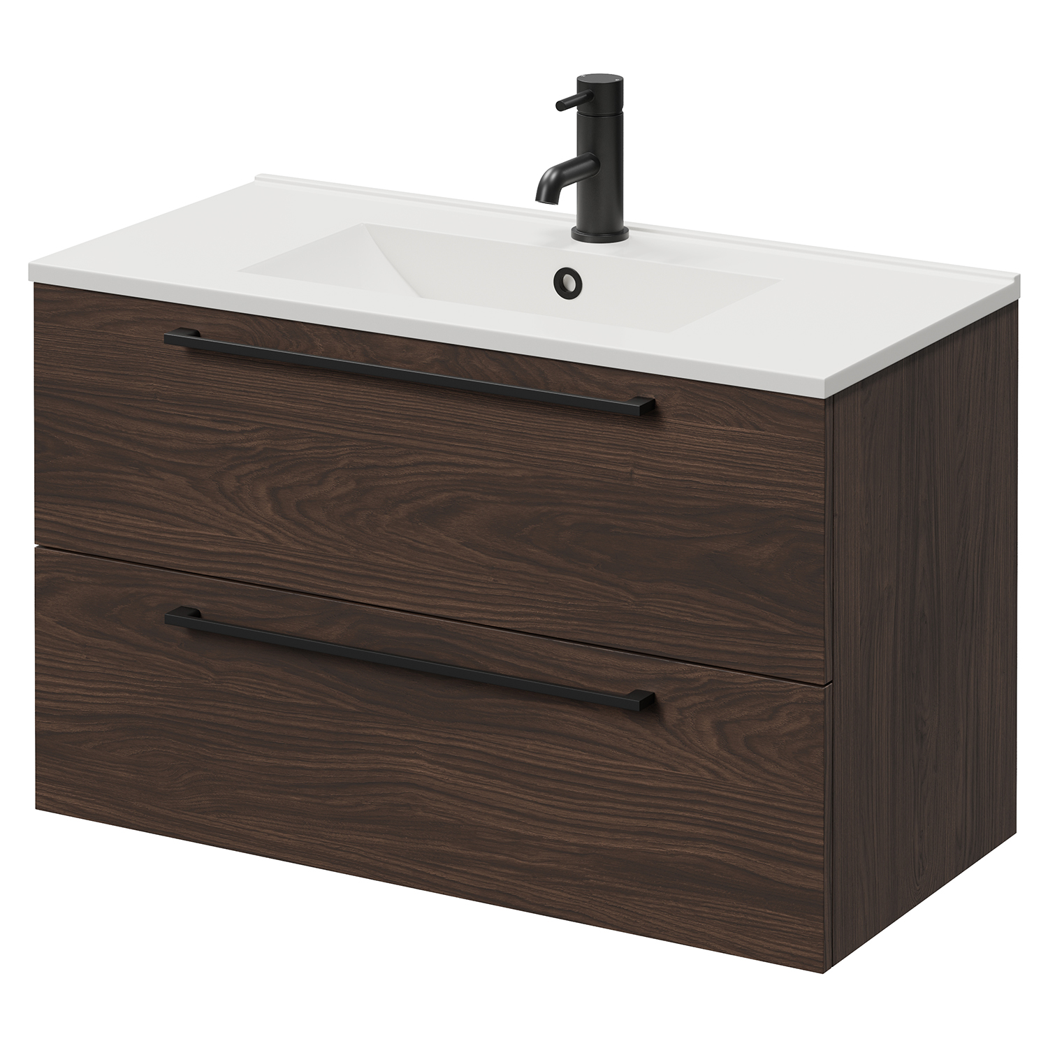 Napoli 390 Wall Mounted 2 Drawer Vanity Unit with Angel Basin