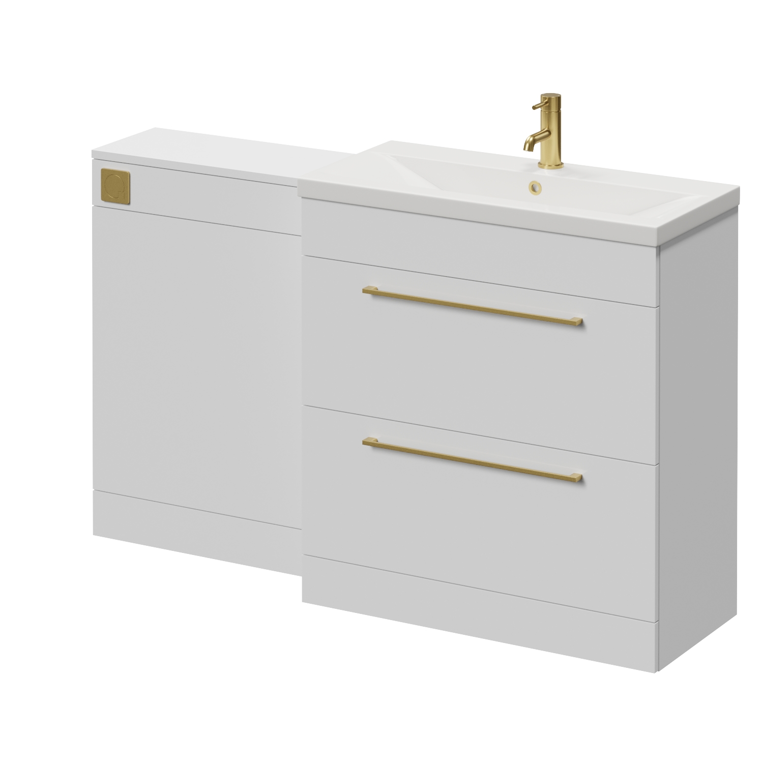 Napoli 390 Cento 2 Drawer Vanity Unit Toilet Suite with Glide Basin