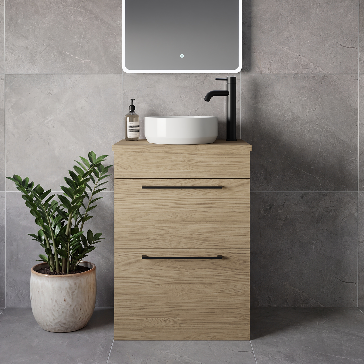 Napoli 390 2 Drawer Vanity Unit for Countertop Basins