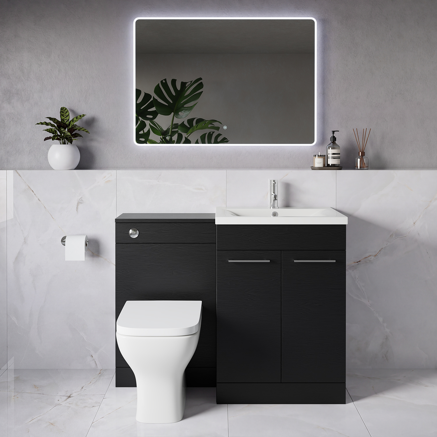 Napoli 460 2 Door Vanity Unit Toilet Suite with Glide Basin