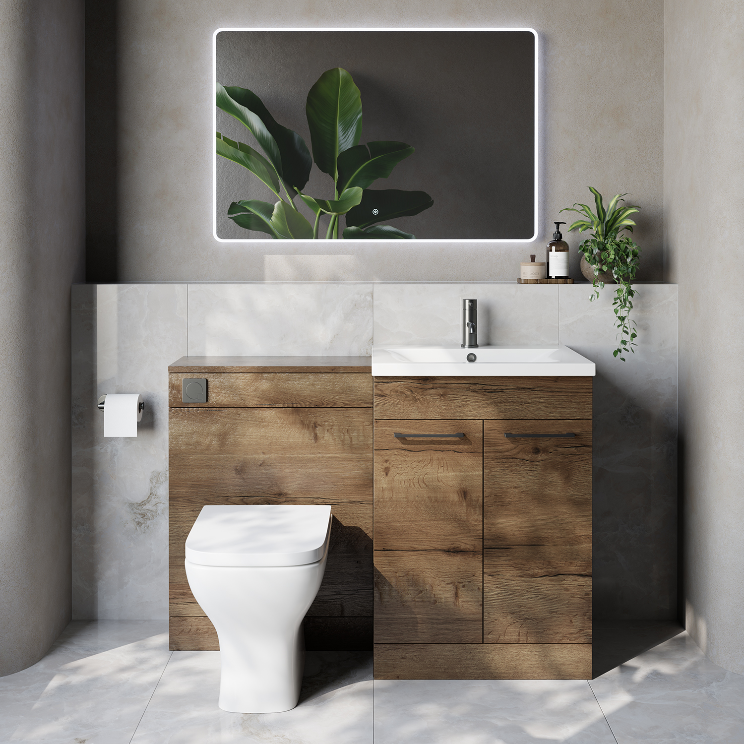 Napoli 460 Cento 2 Door Vanity Unit Toilet Suite with Glide Basin