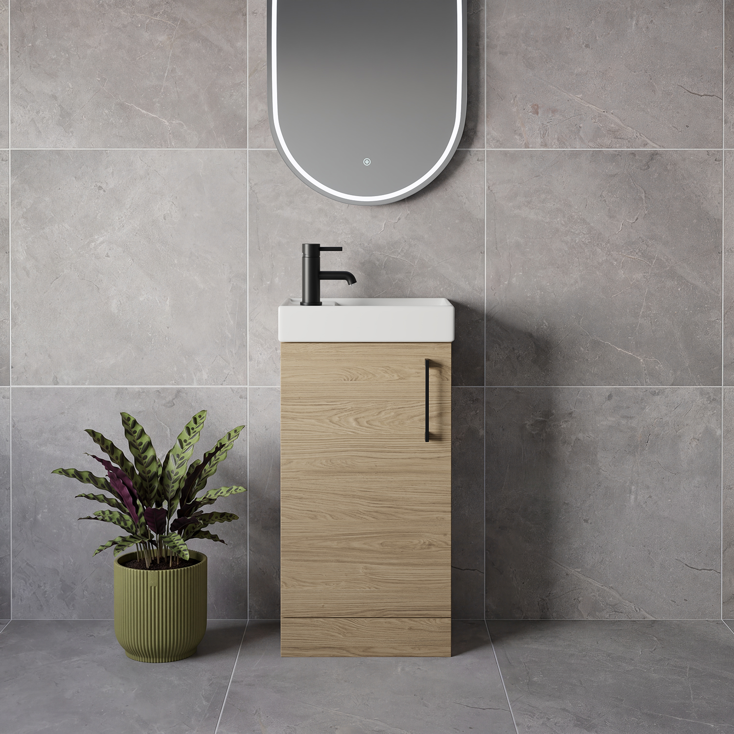 Napoli Cube Single Door Vanity Unit with Align Basin