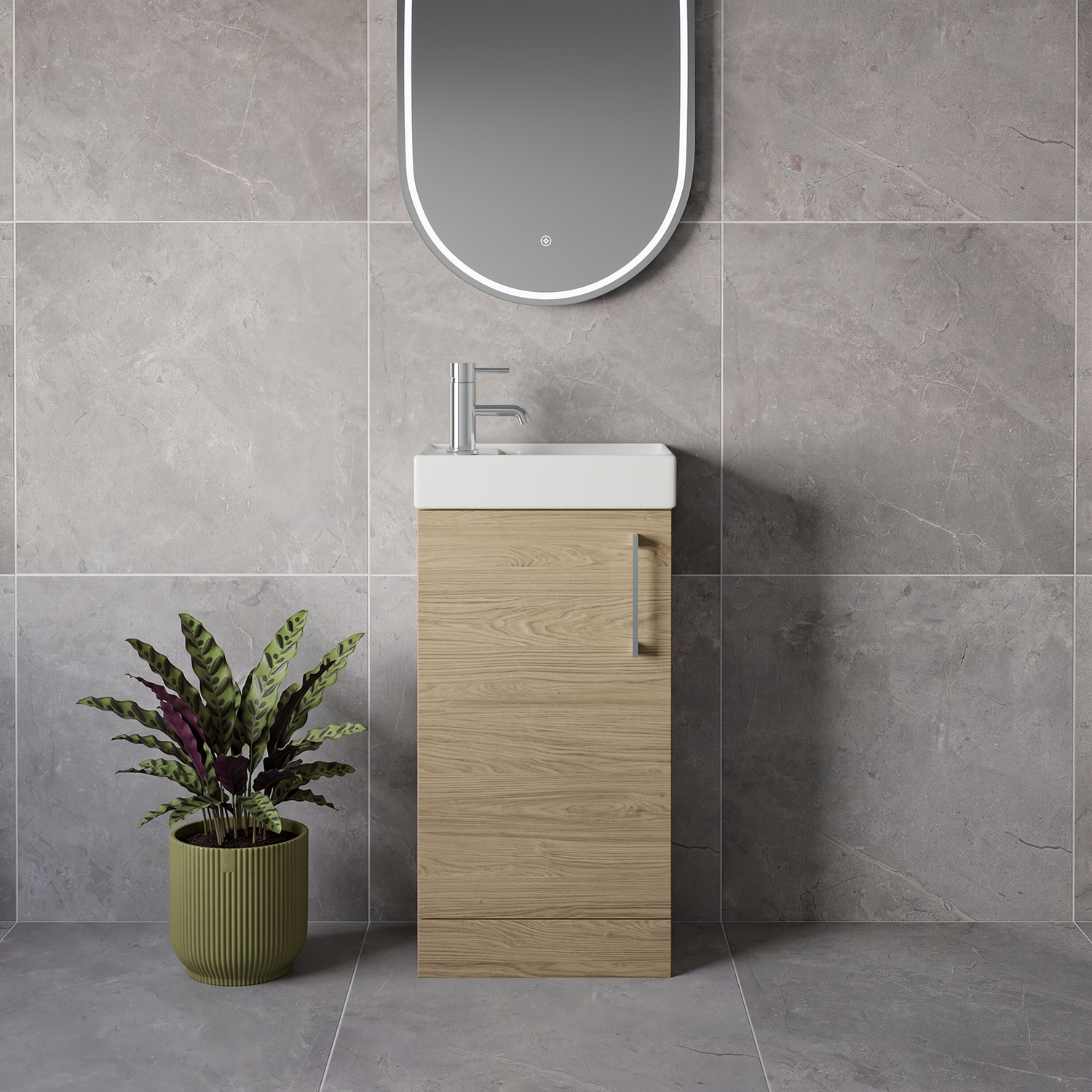 Napoli Cube Single Door Vanity Unit with Align Basin