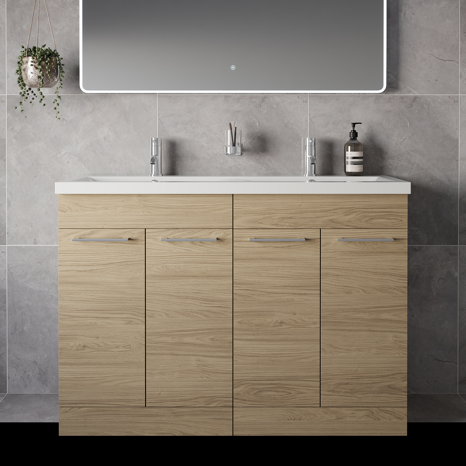 Napoli 390 4 Door Vanity Unit with Double Glide Basins