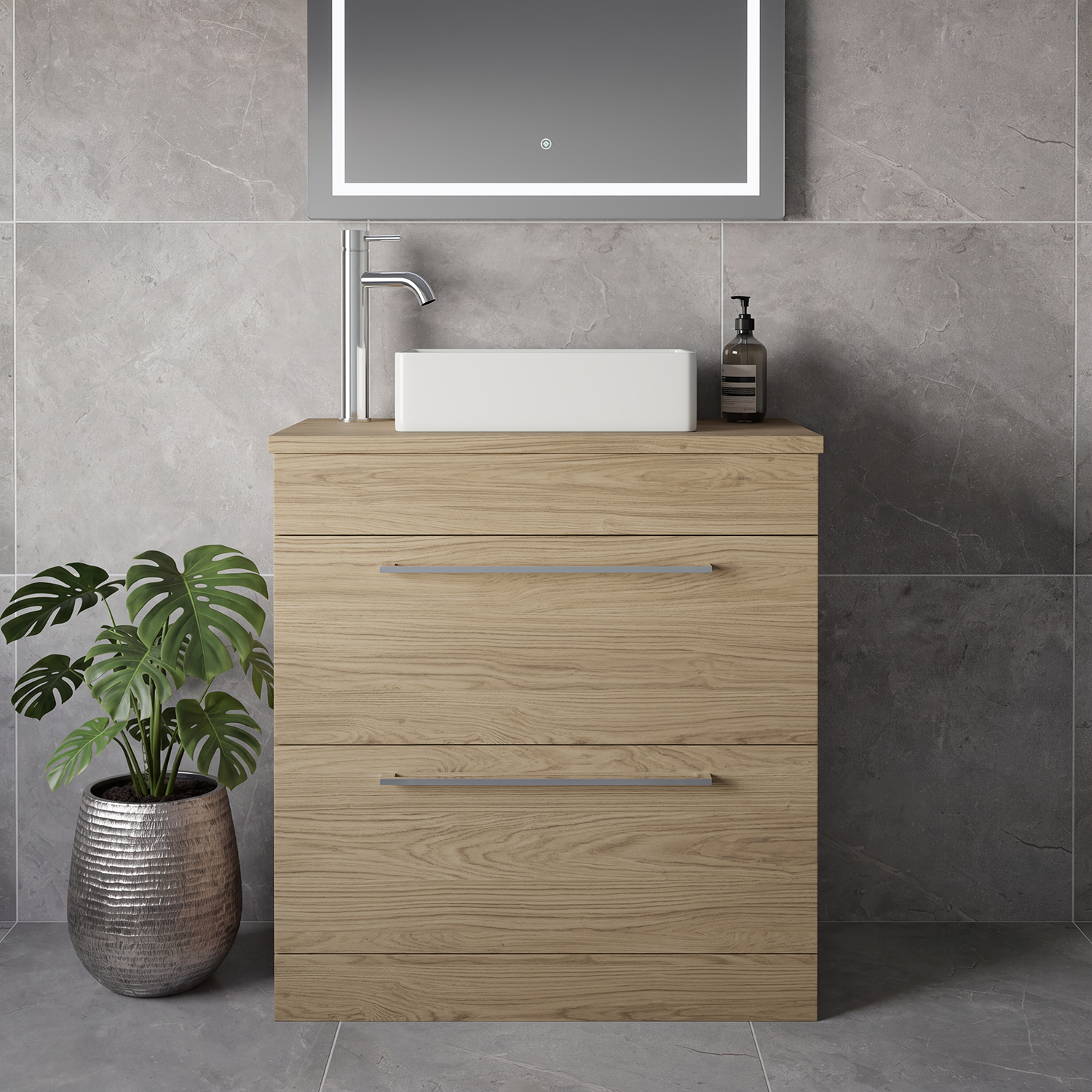 Napoli 390 2 Drawer Vanity Unit for Countertop Basins