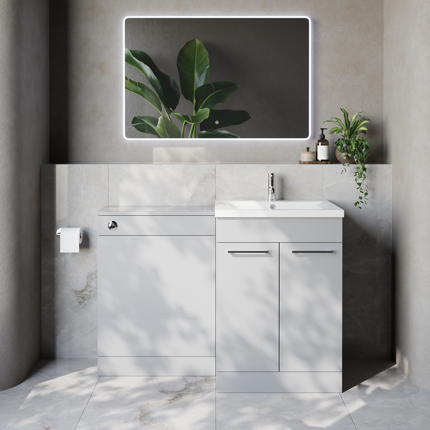Napoli 460 Cento 2 Door Vanity Unit Toilet Suite with Glide Basin