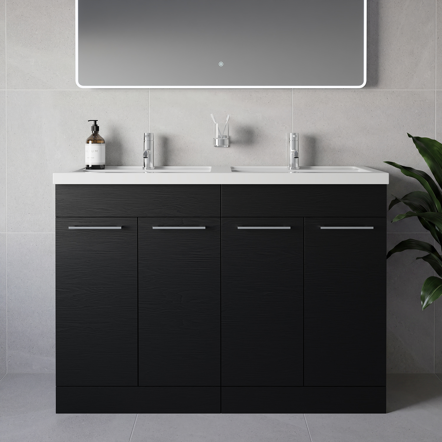 Napoli 390 4 Door Vanity Unit with Double Lucia Basins