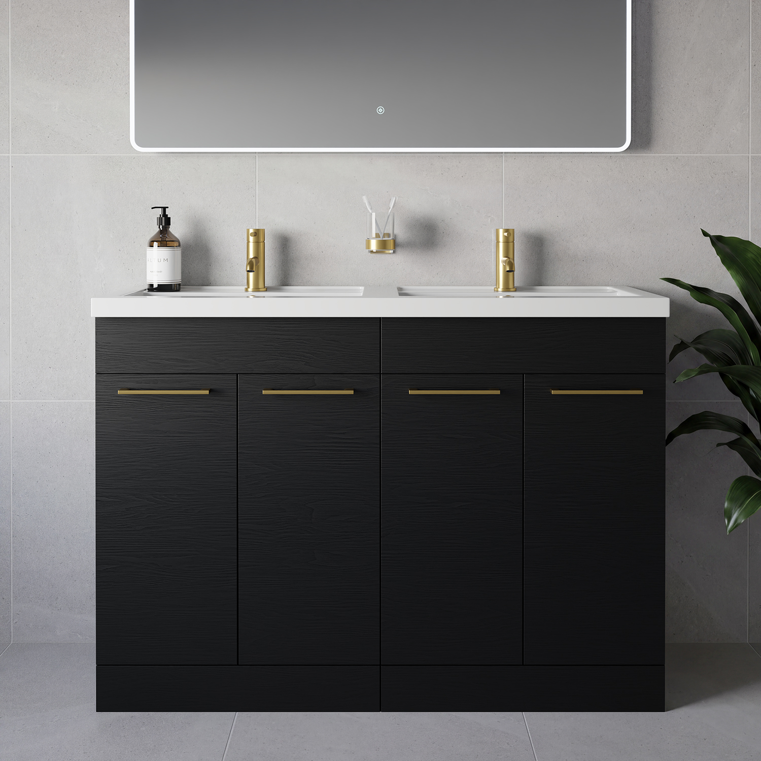 Napoli 390 4 Door Vanity Unit with Double Lucia Basins
