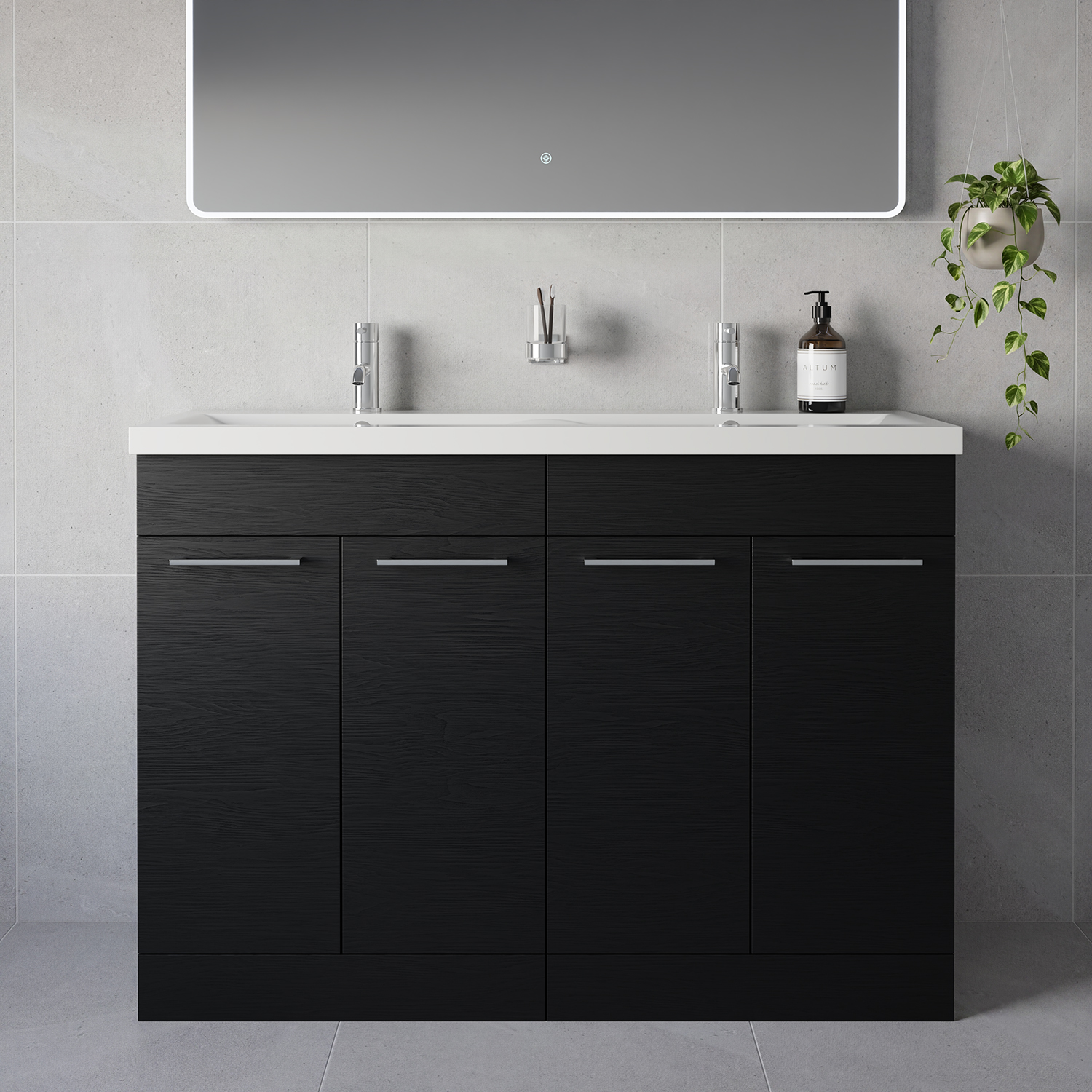 Napoli 390 4 Door Vanity Unit with Double Glide Basins