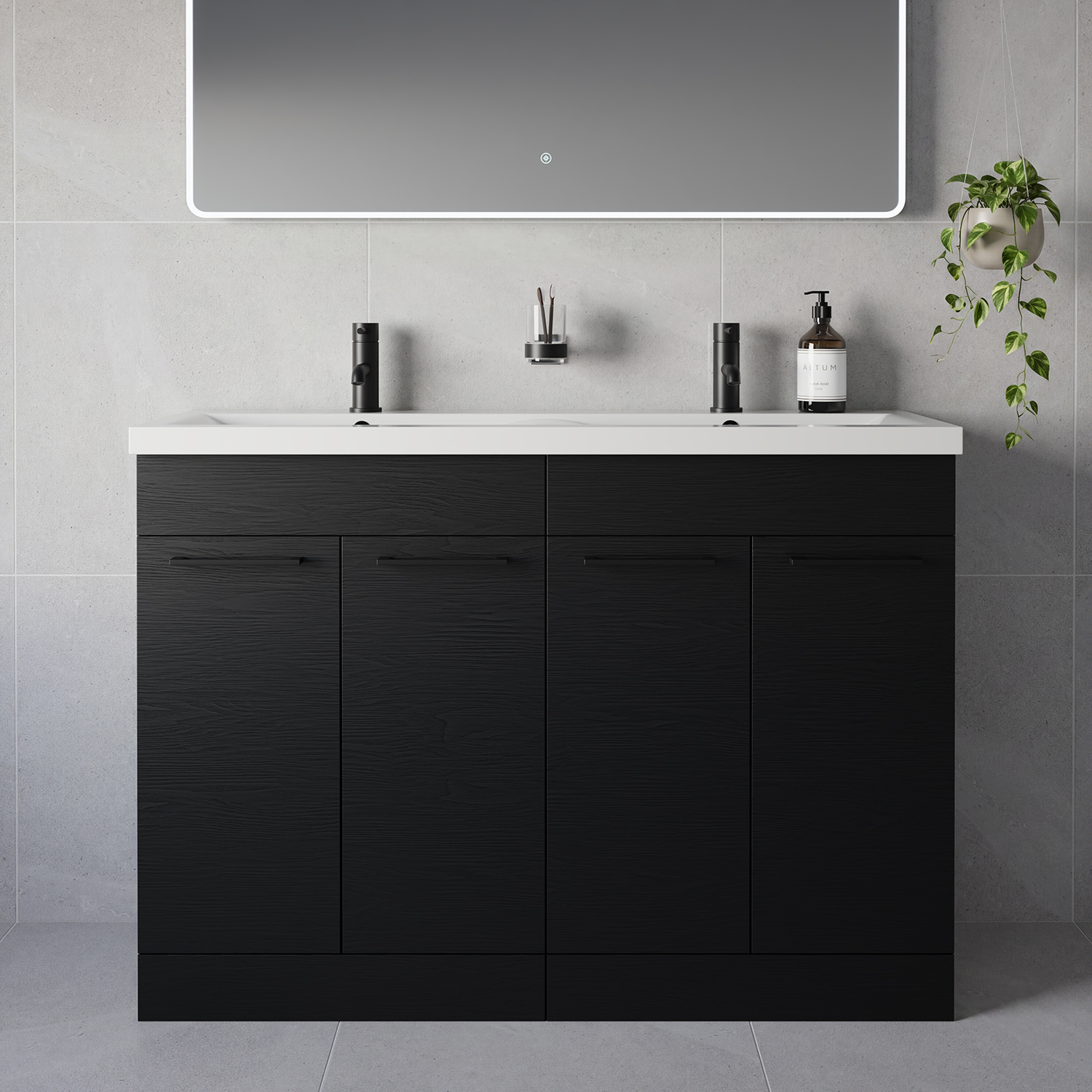 Napoli 390 4 Door Vanity Unit with Double Glide Basins
