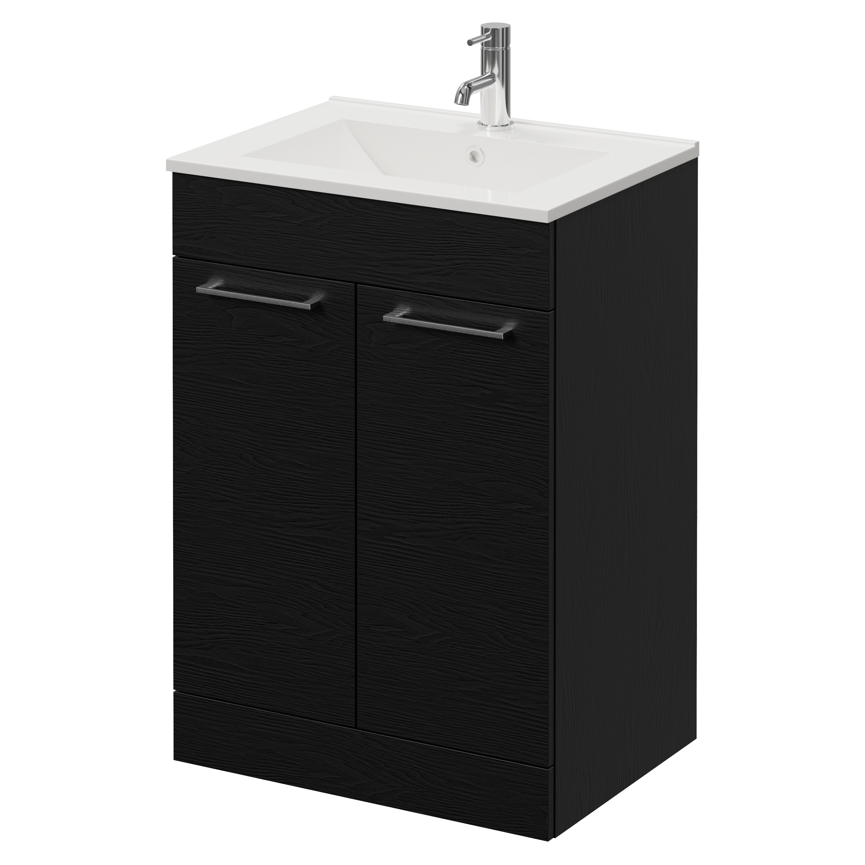 Napoli Nero Oak 460 2 Door Vanity Unit With Angel Basin | | Mdf | 600Mm