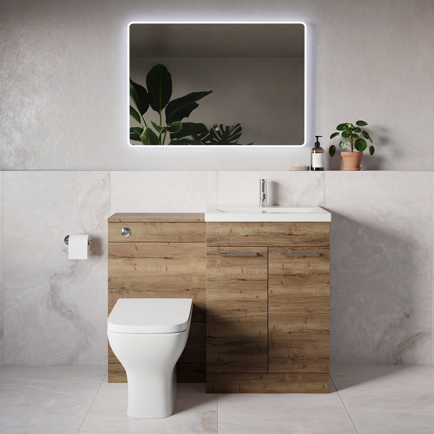 Napoli 390 2 Door Vanity Unit Toilet Suite with Glide Basin