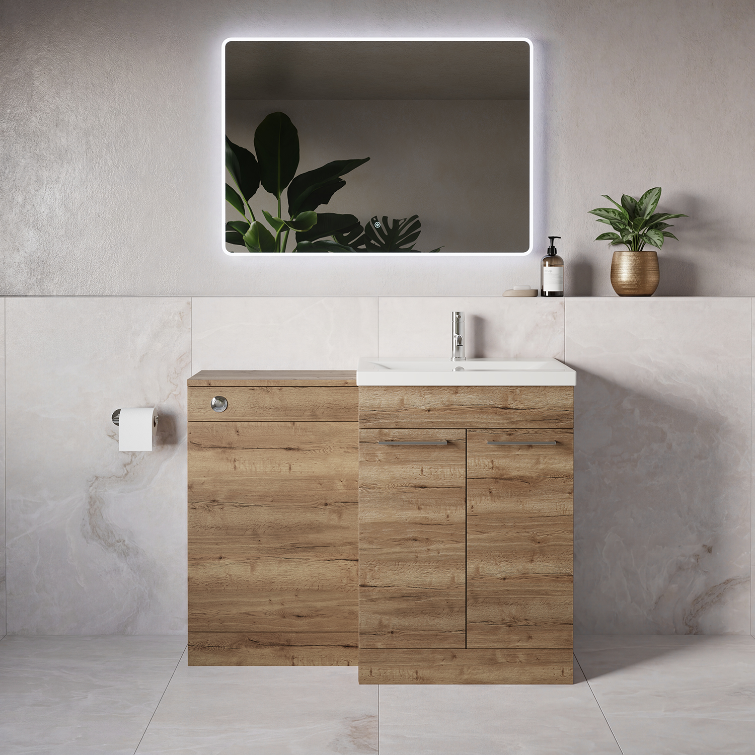 Napoli 390 2 Door Vanity Unit Toilet Suite with Glide Basin
