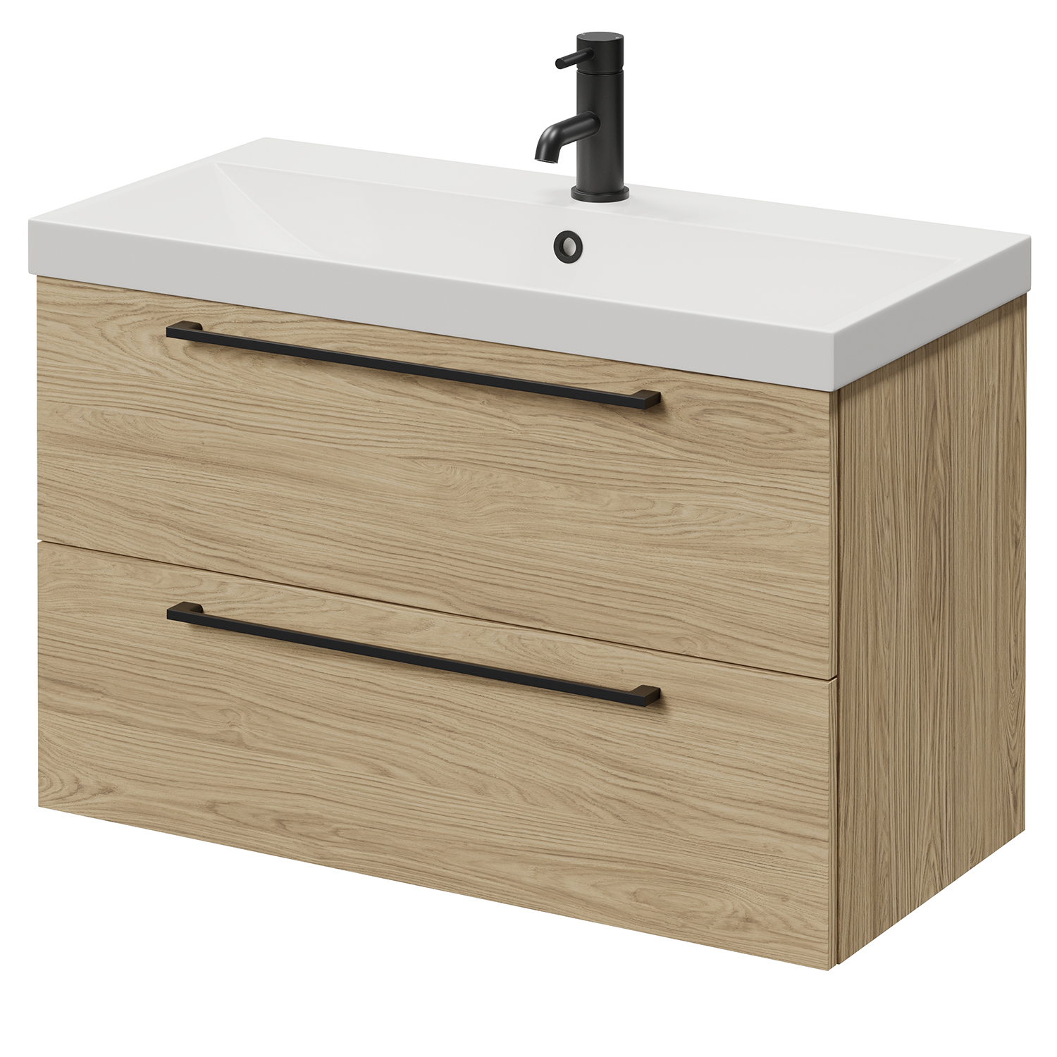 Napoli 390 Wall Mounted 2 Drawer Vanity Unit with Rimini Basin