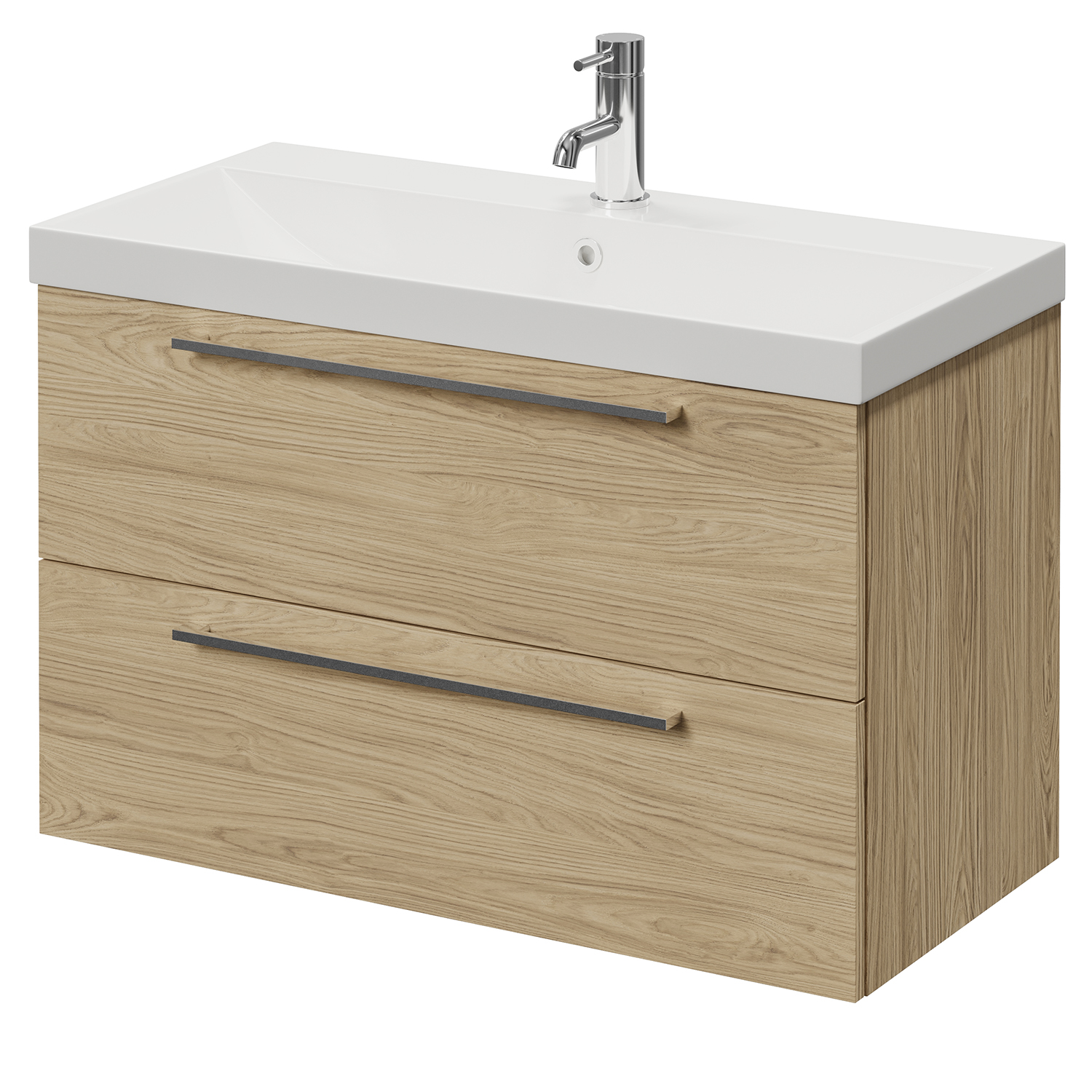 Napoli 390 Wall Mounted 2 Drawer Vanity Unit with Rimini Basin