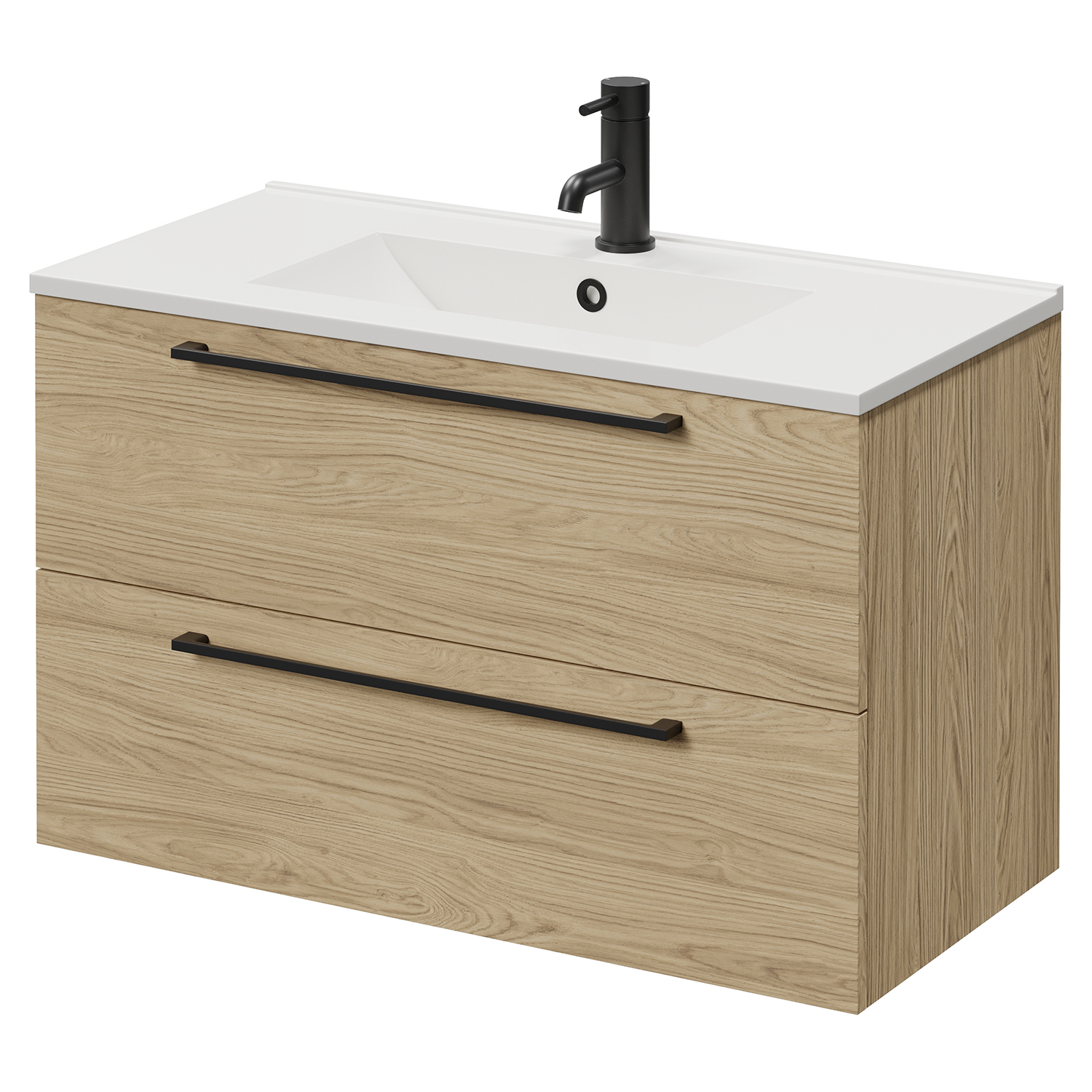 Napoli 390 Wall Mounted 2 Drawer Vanity Unit with Angel Basin