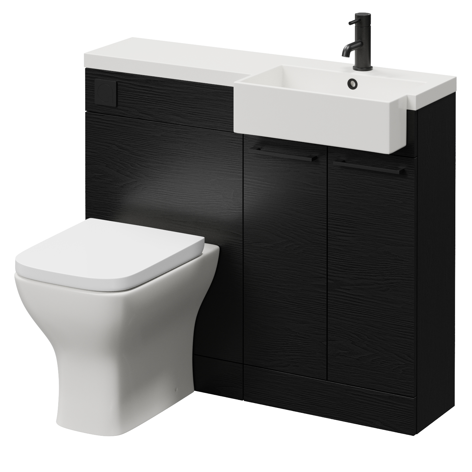 Napoli 250 2 Door Vanity Unit Toilet Suite with Right Hand Square Rico Semi Recessed Basin