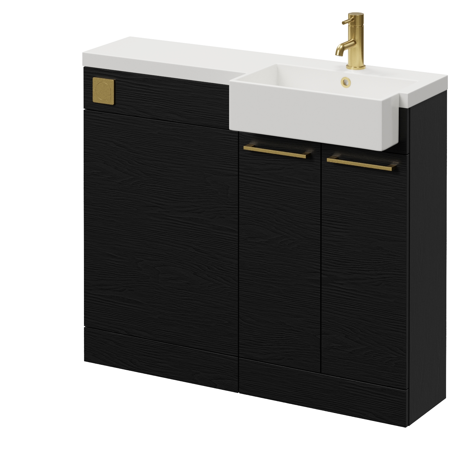 Napoli 250 2 Door Vanity Unit Toilet Suite with Right Hand Square Rico Semi Recessed Basin