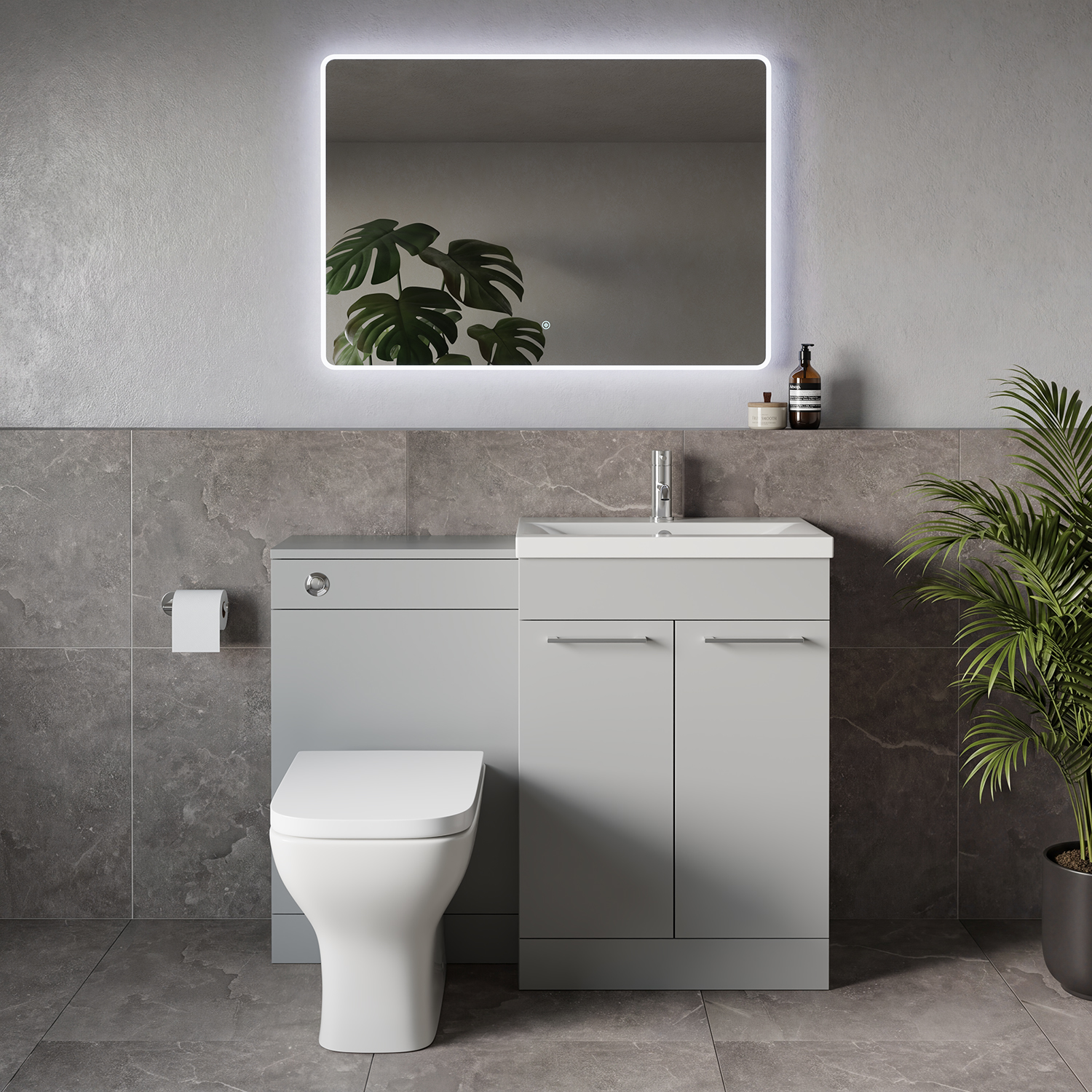 Napoli 390 2 Door Vanity Unit Toilet Suite with Glide Basin