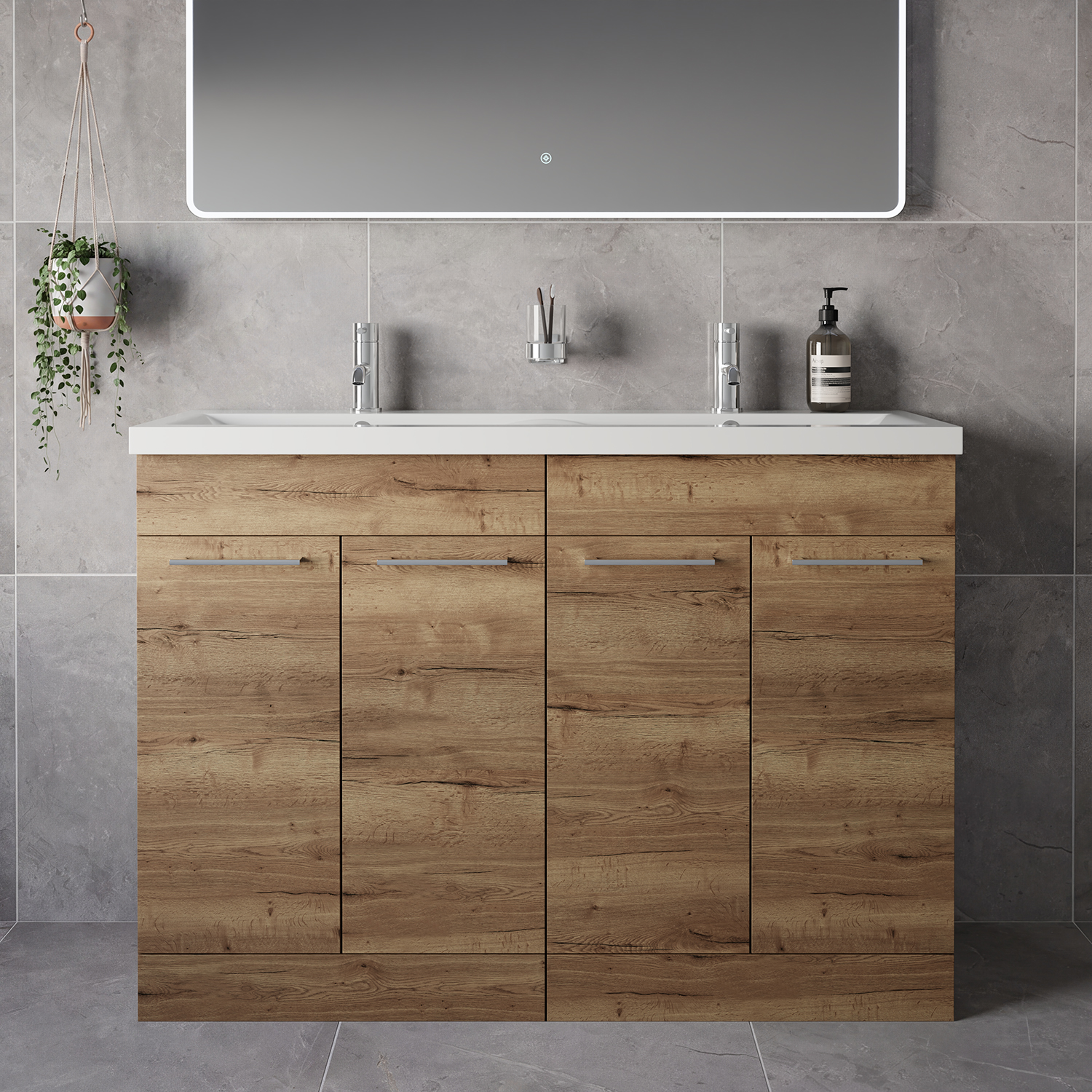 Napoli 390 4 Door Vanity Unit with Double Glide Basins