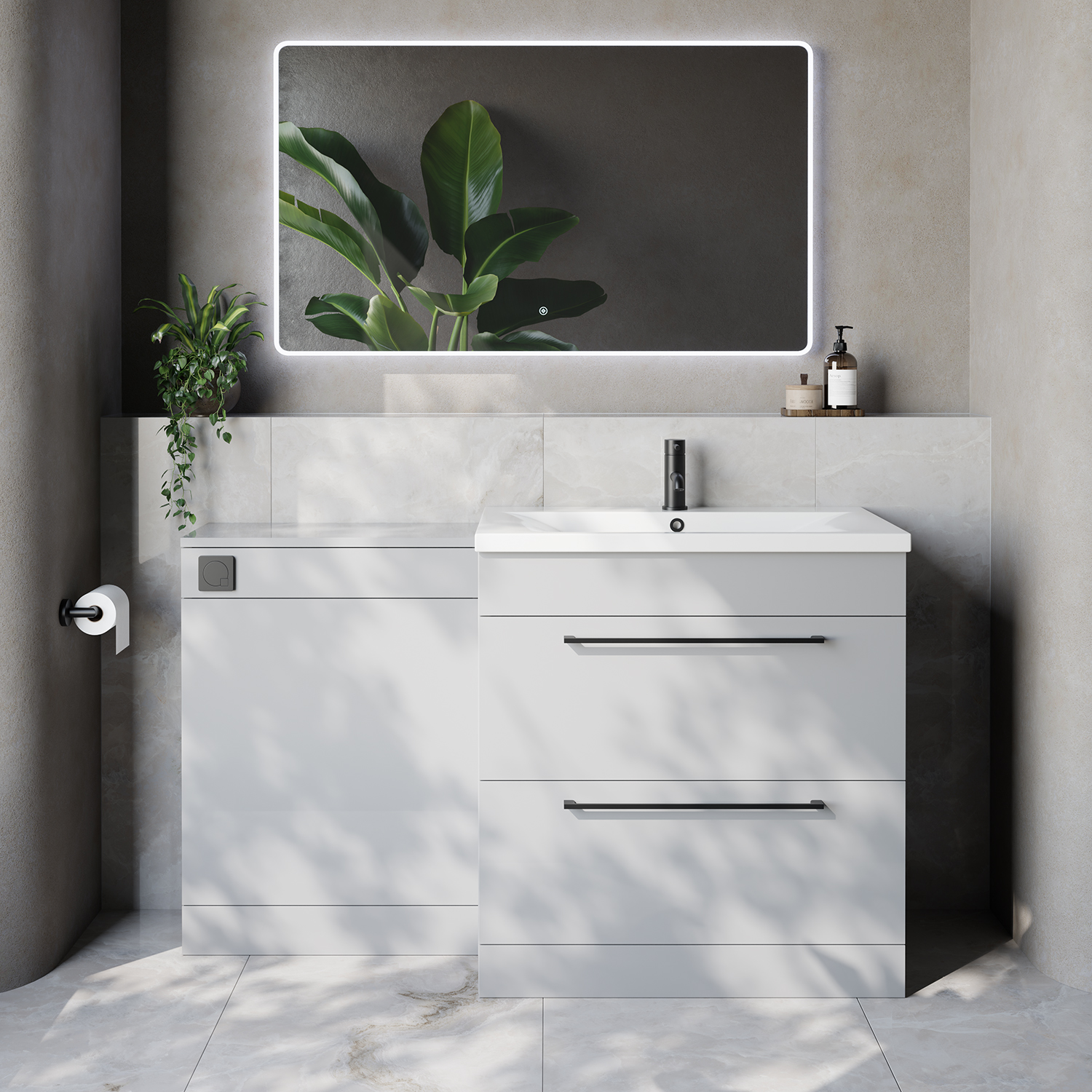 Napoli 460 Cento 2 Drawer Vanity Unit Toilet Suite with Glide Basin