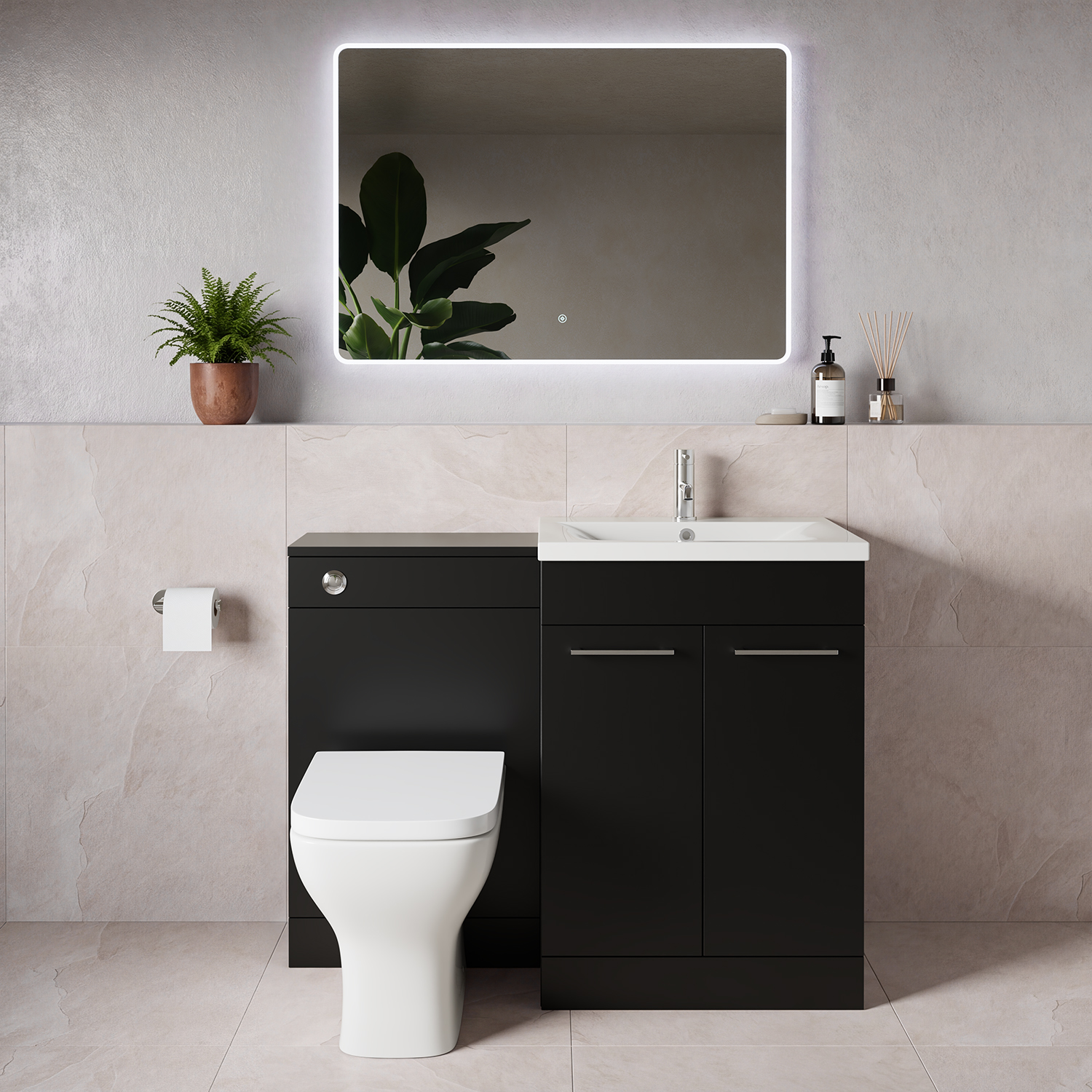 Napoli 460 2 Door Vanity Unit Toilet Suite with Glide Basin