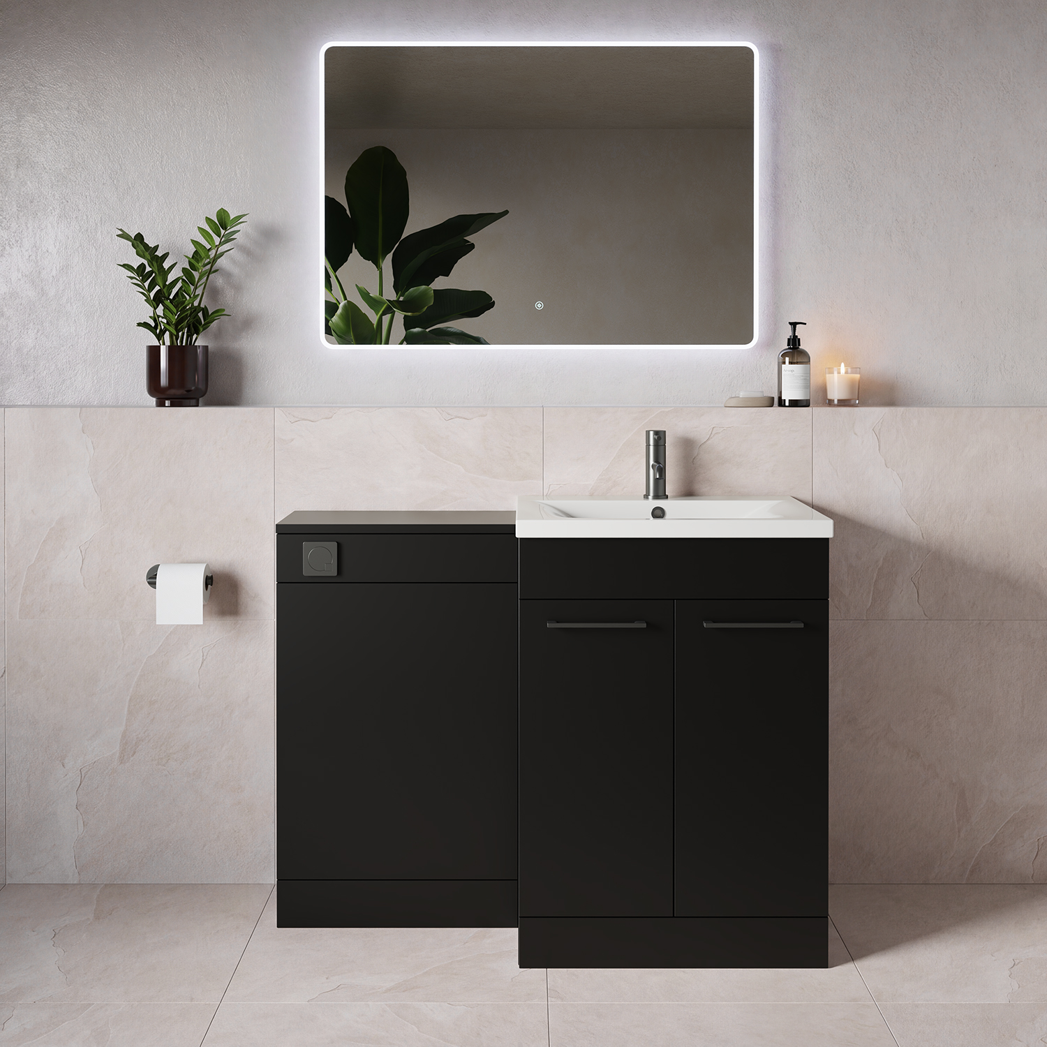 Napoli 460 2 Door Vanity Unit Toilet Suite with Glide Basin