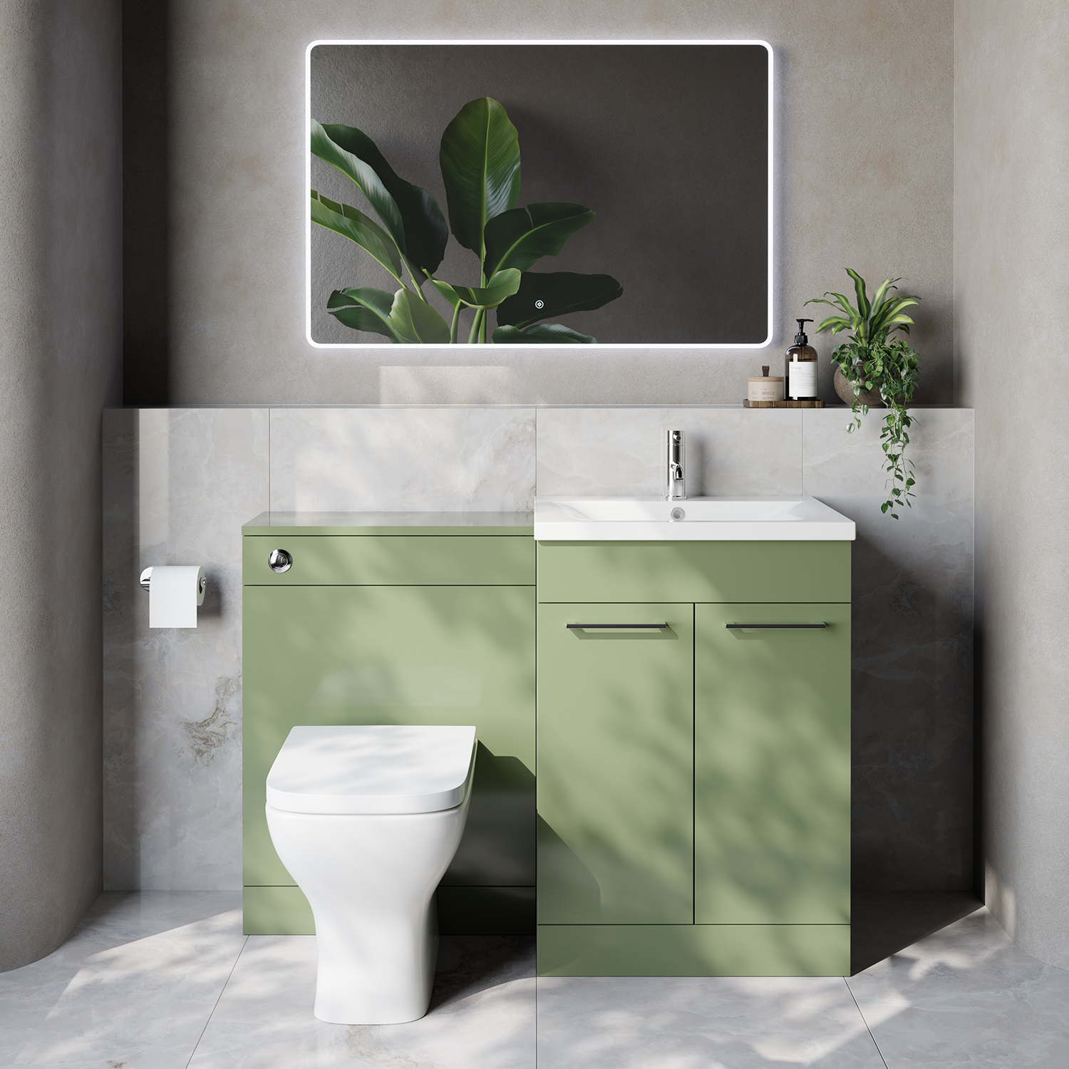 Napoli 460 Cento 2 Door Vanity Unit Toilet Suite with Glide Basin