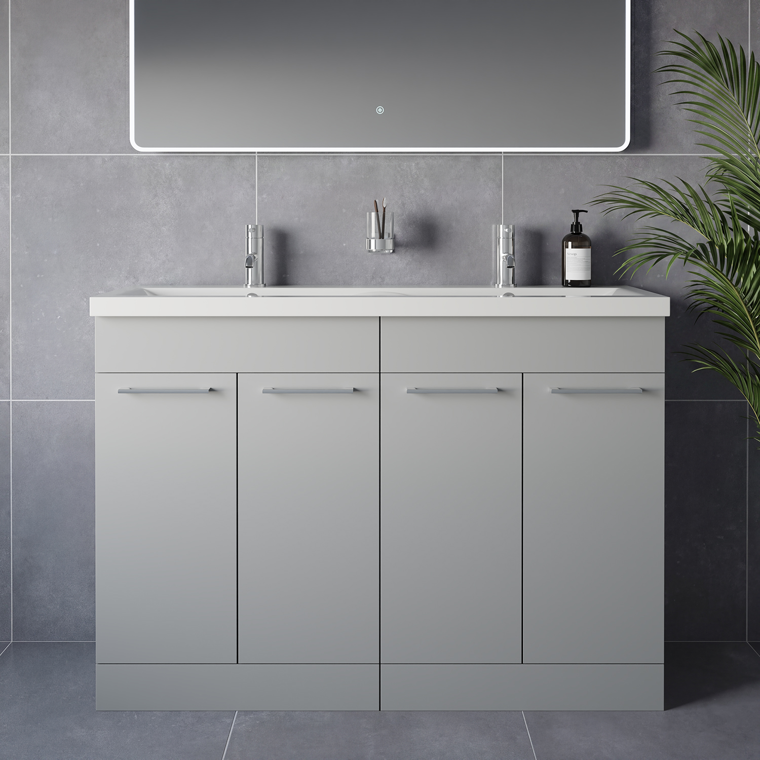 Napoli 390 4 Door Vanity Unit with Double Glide Basins