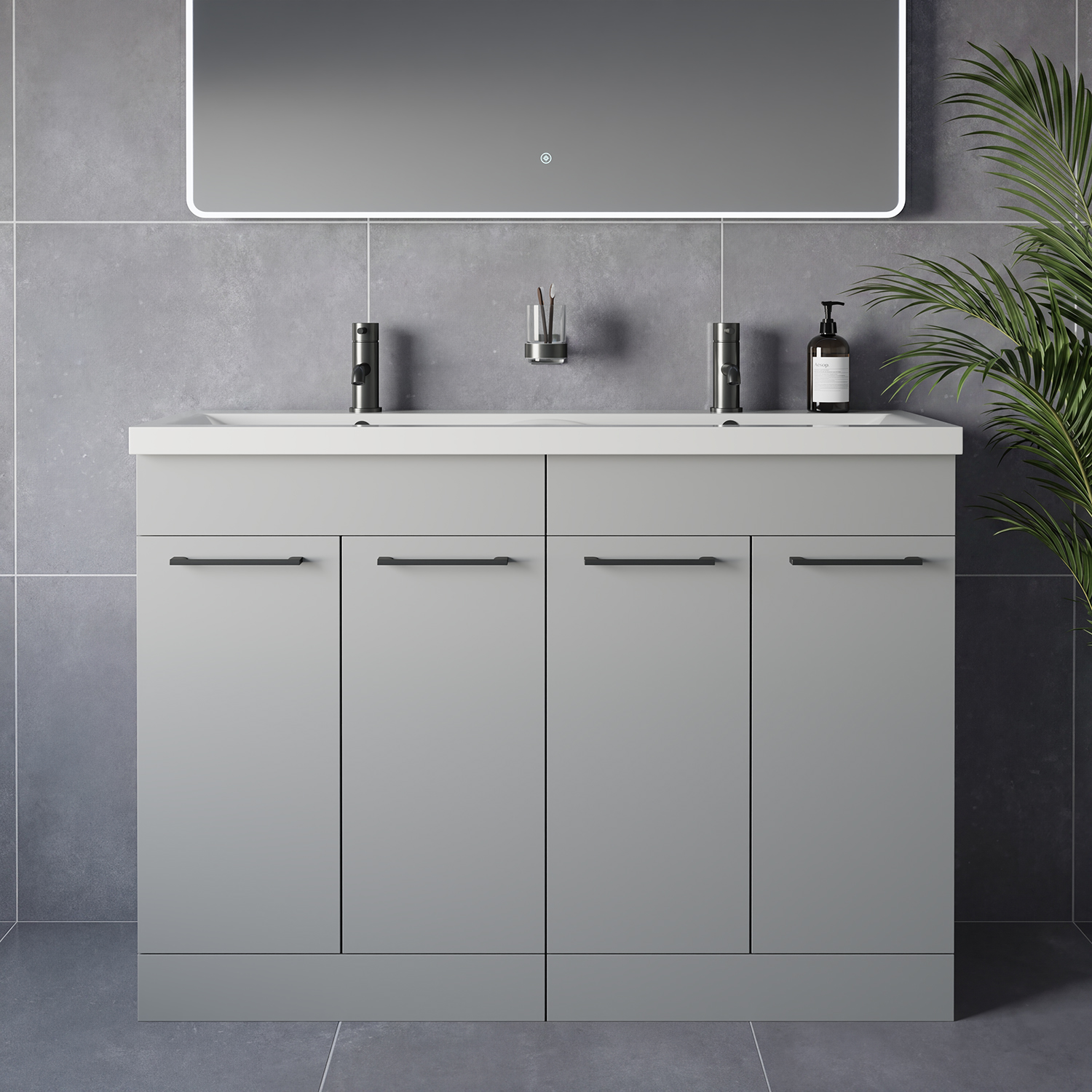 Napoli 390 4 Door Vanity Unit with Double Glide Basins