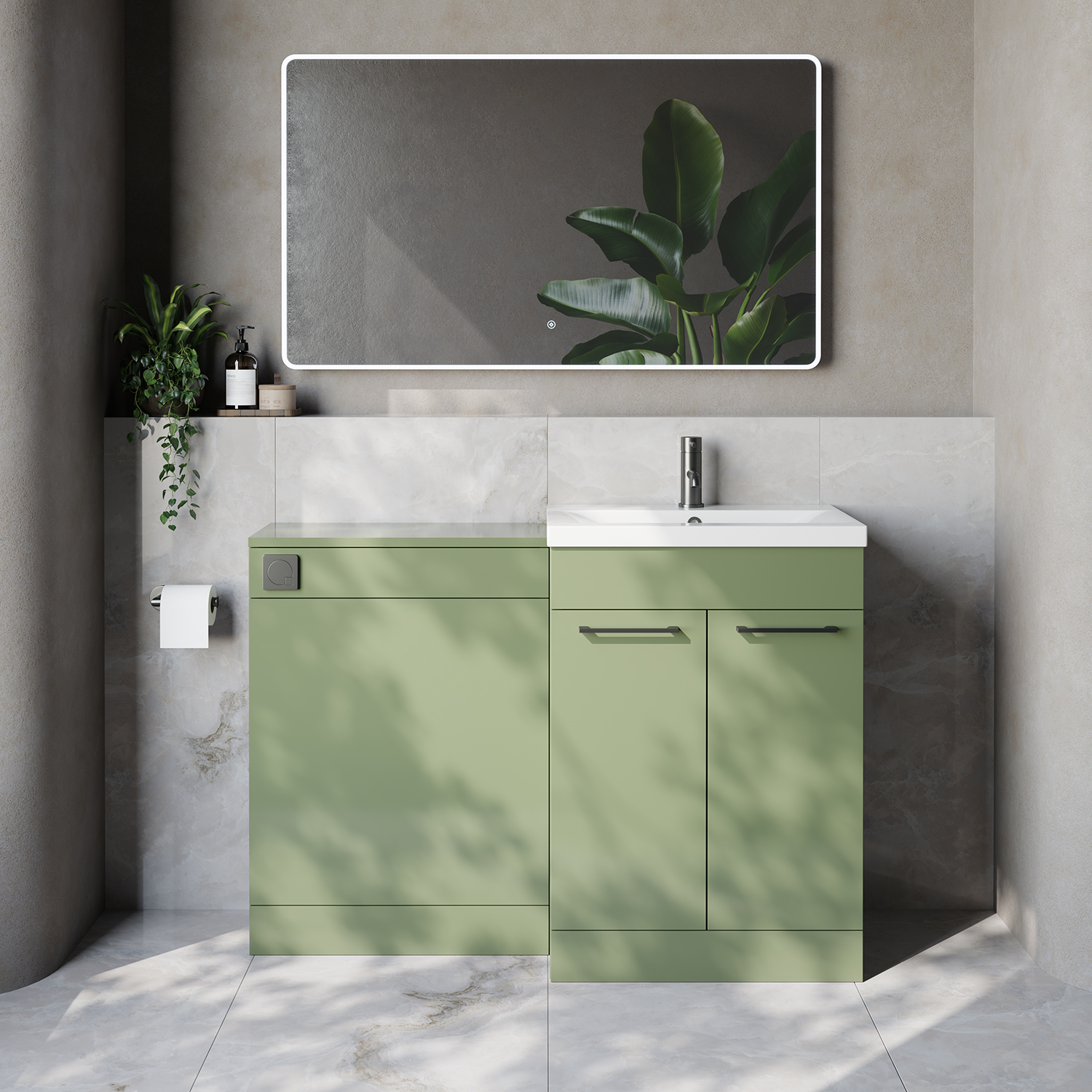 Napoli 390 Cento 2 Door Vanity Unit Toilet Suite with Glide Basin