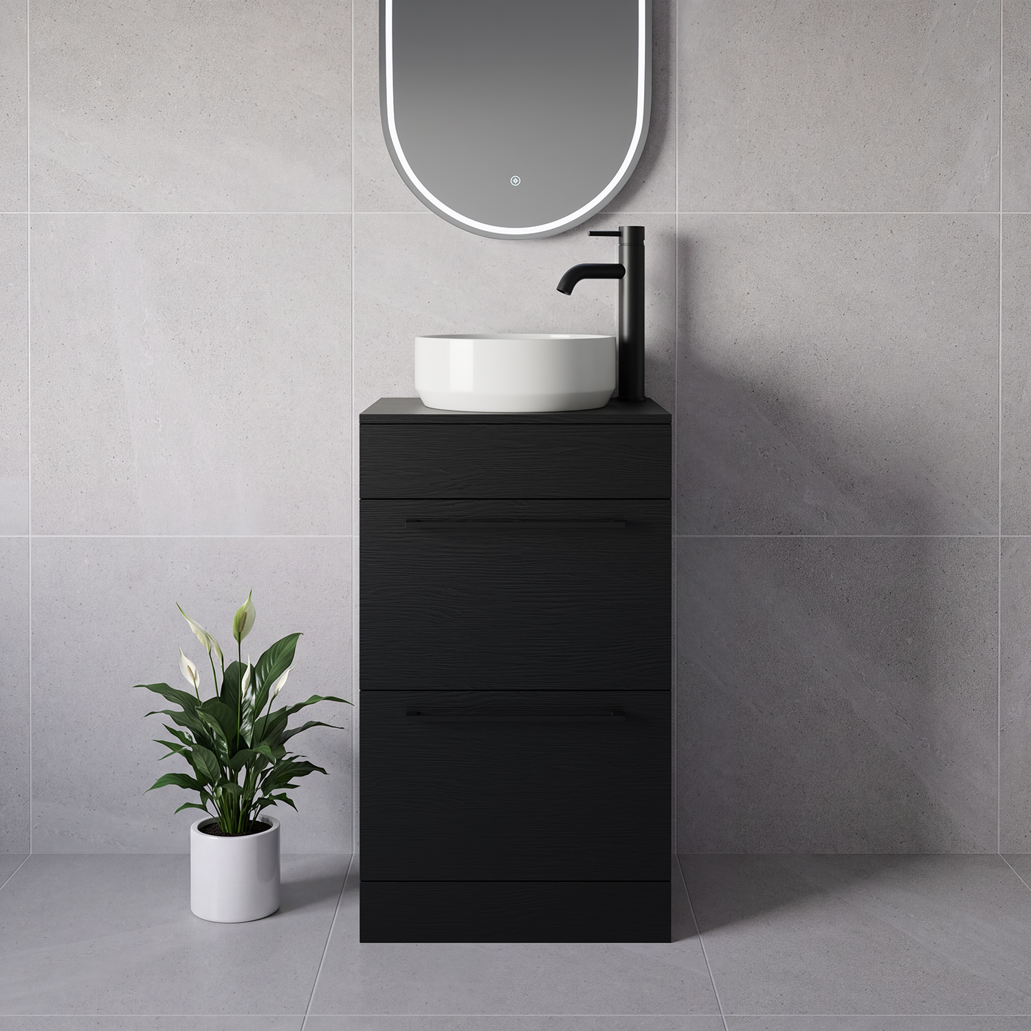 Napoli 390 2 Drawer Vanity Unit for Countertop Basins